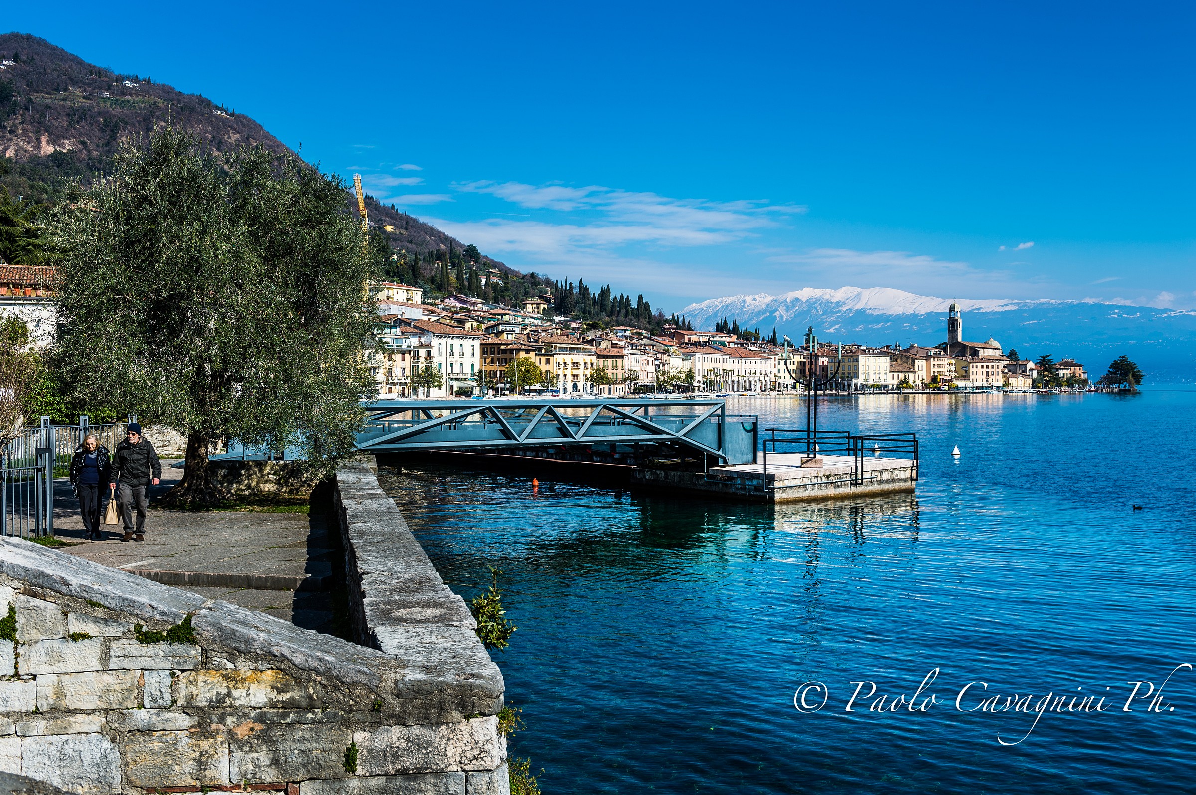 Ponte sul lago blu