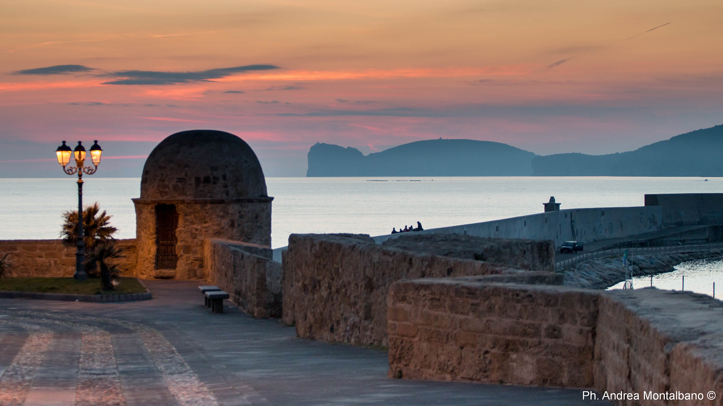 Alghero old after sunset