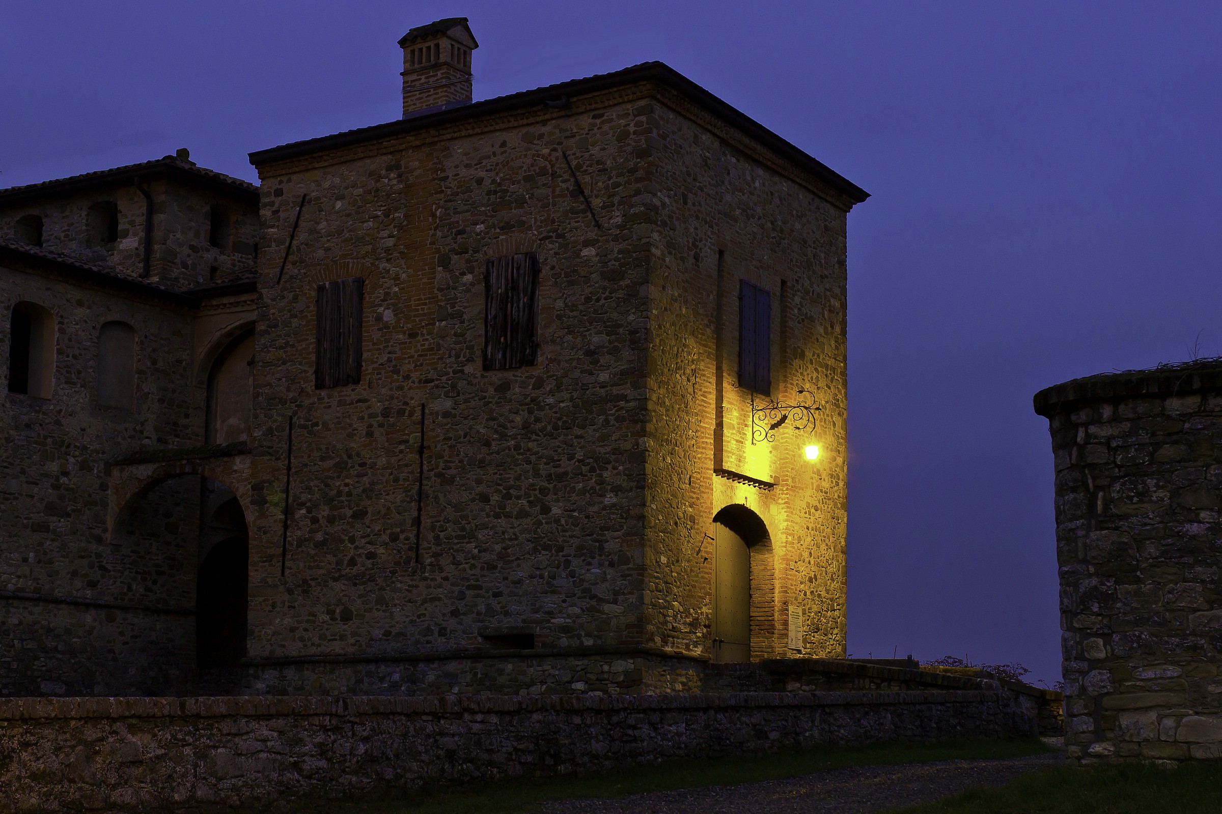 Castle Agazzano at dusk