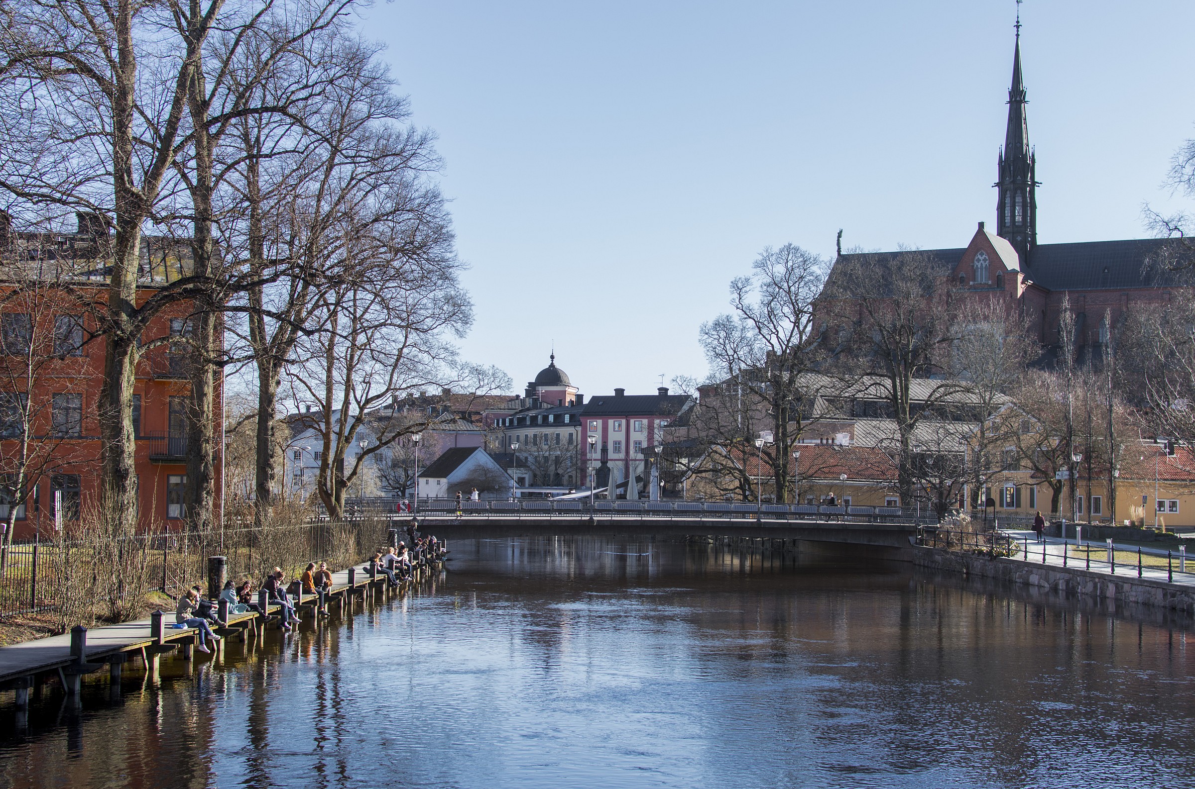 Students in the sun of spring