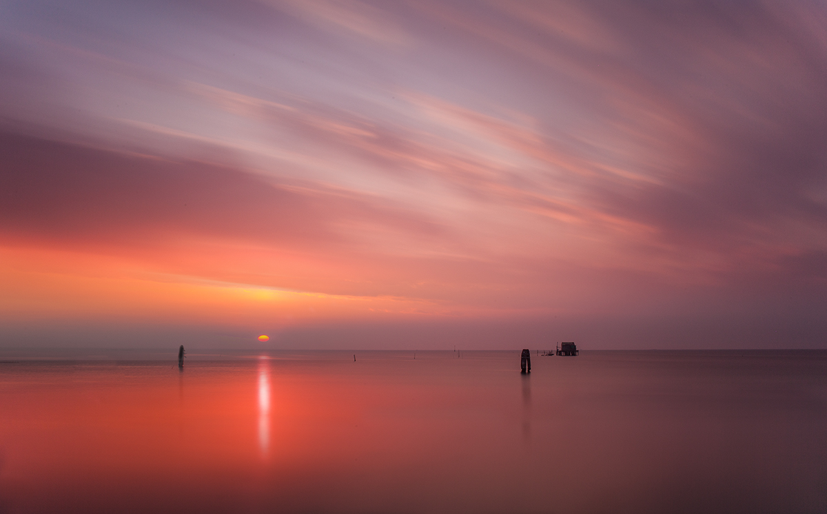 Sunset in the lagoon