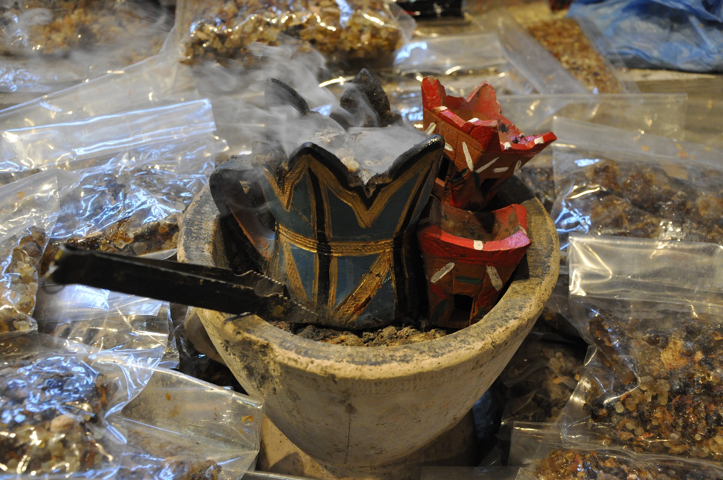 with small incense brazier