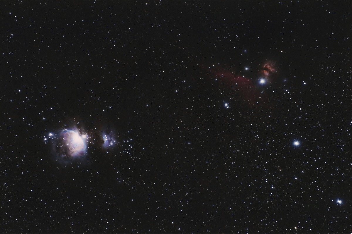 Unione di scatti: Orione, Fiamma e Cavallo.