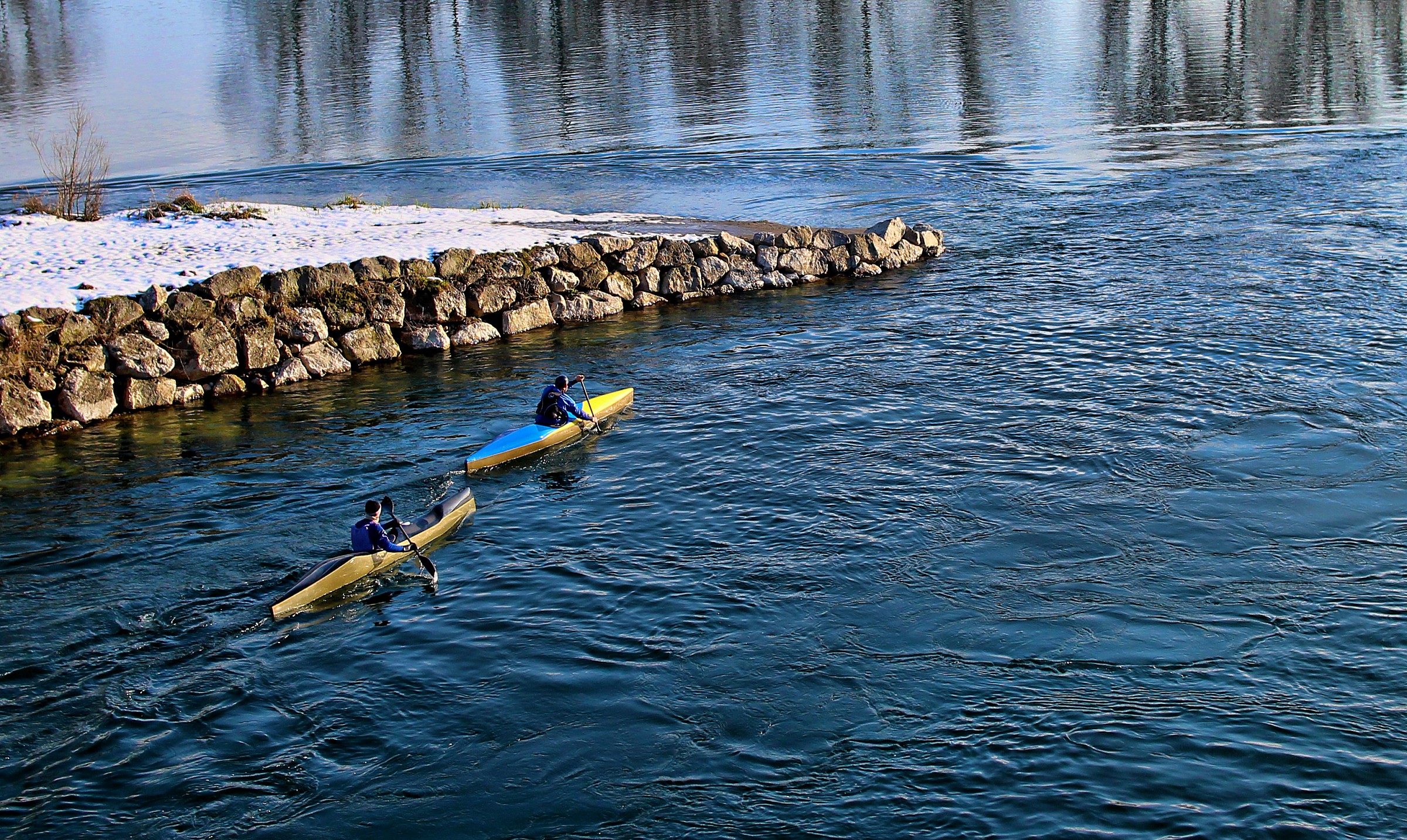 come frecce, in acque ghiacciate (Fiume Adda)