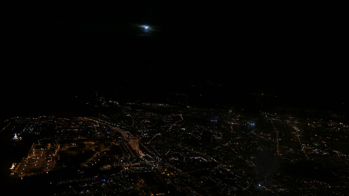 night landscape plane