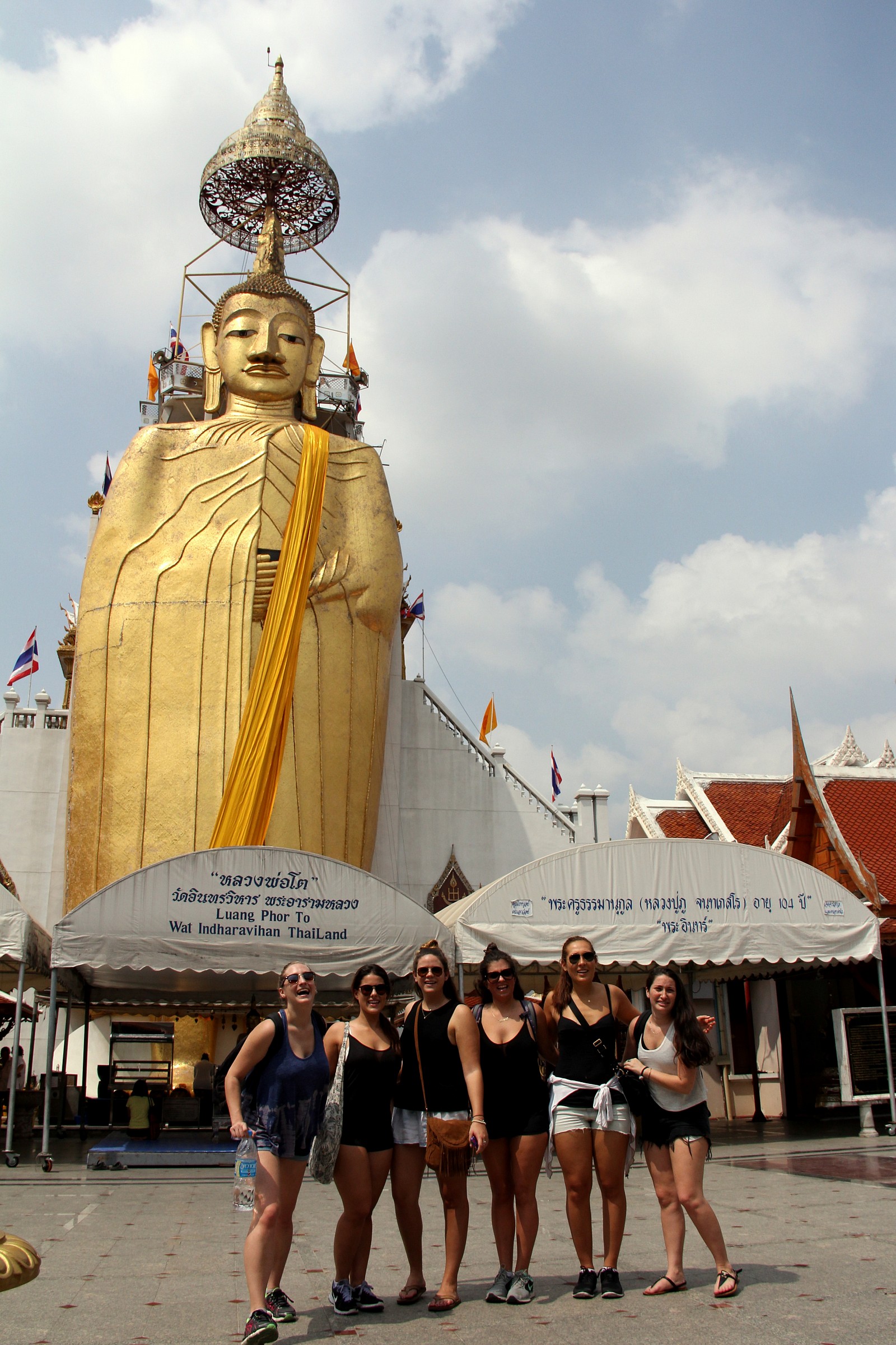 Girls at the temple posing for me