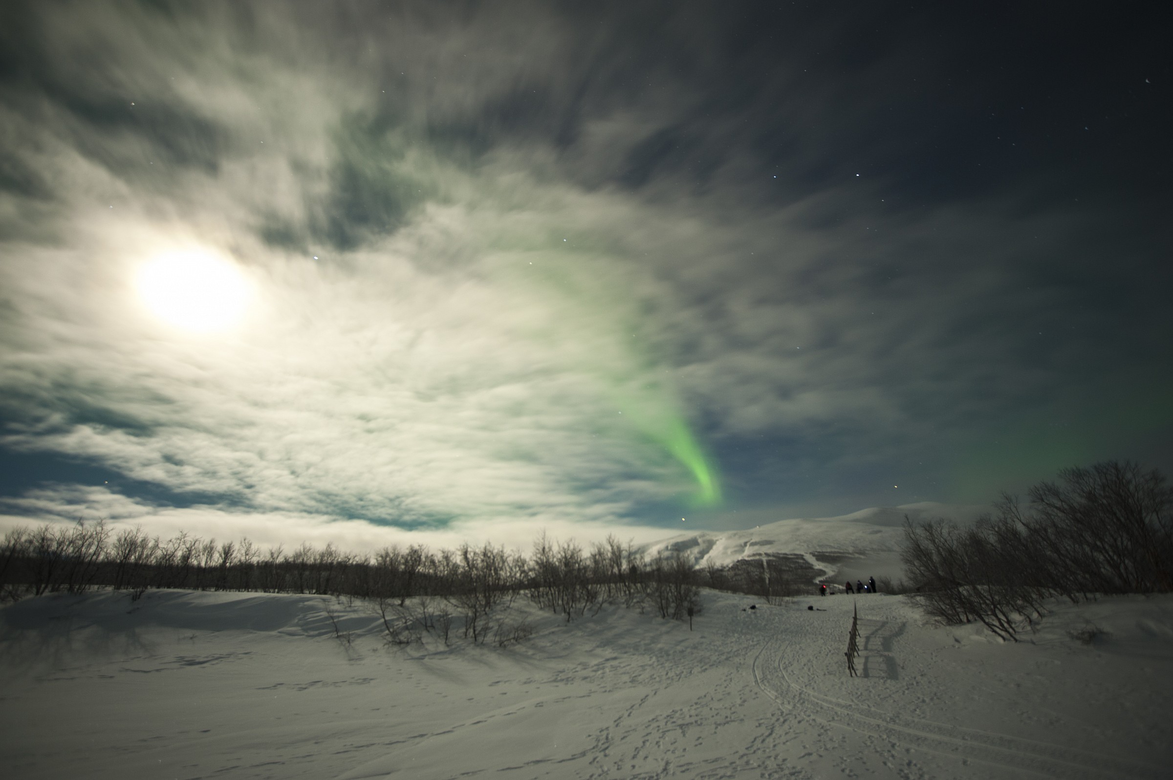 Abisko Lake with full moon