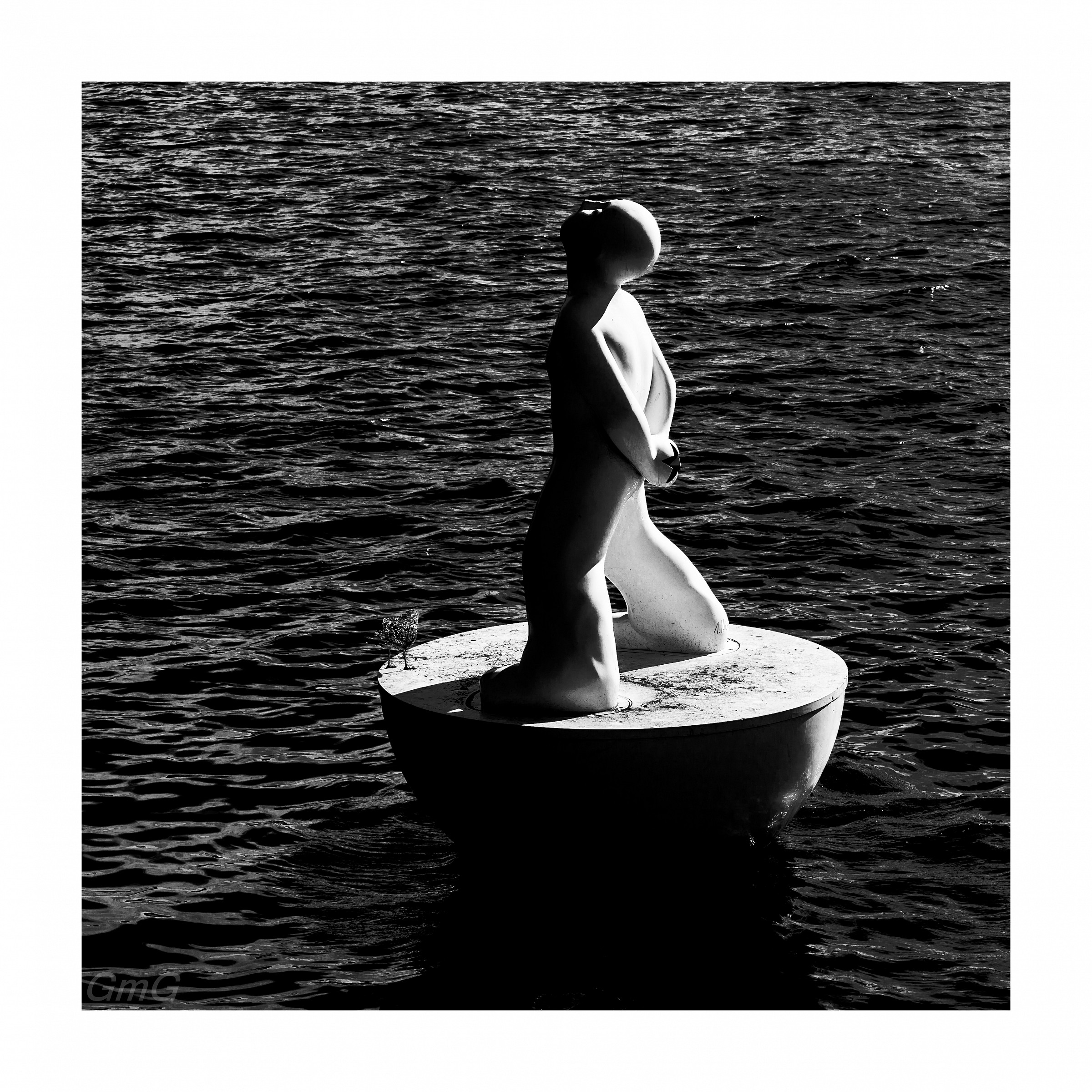 Peripatetic with bird on the water ...