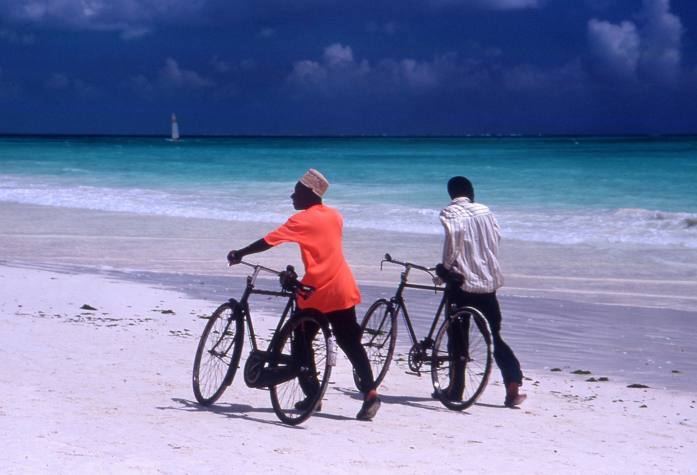 Biking on the beach ..