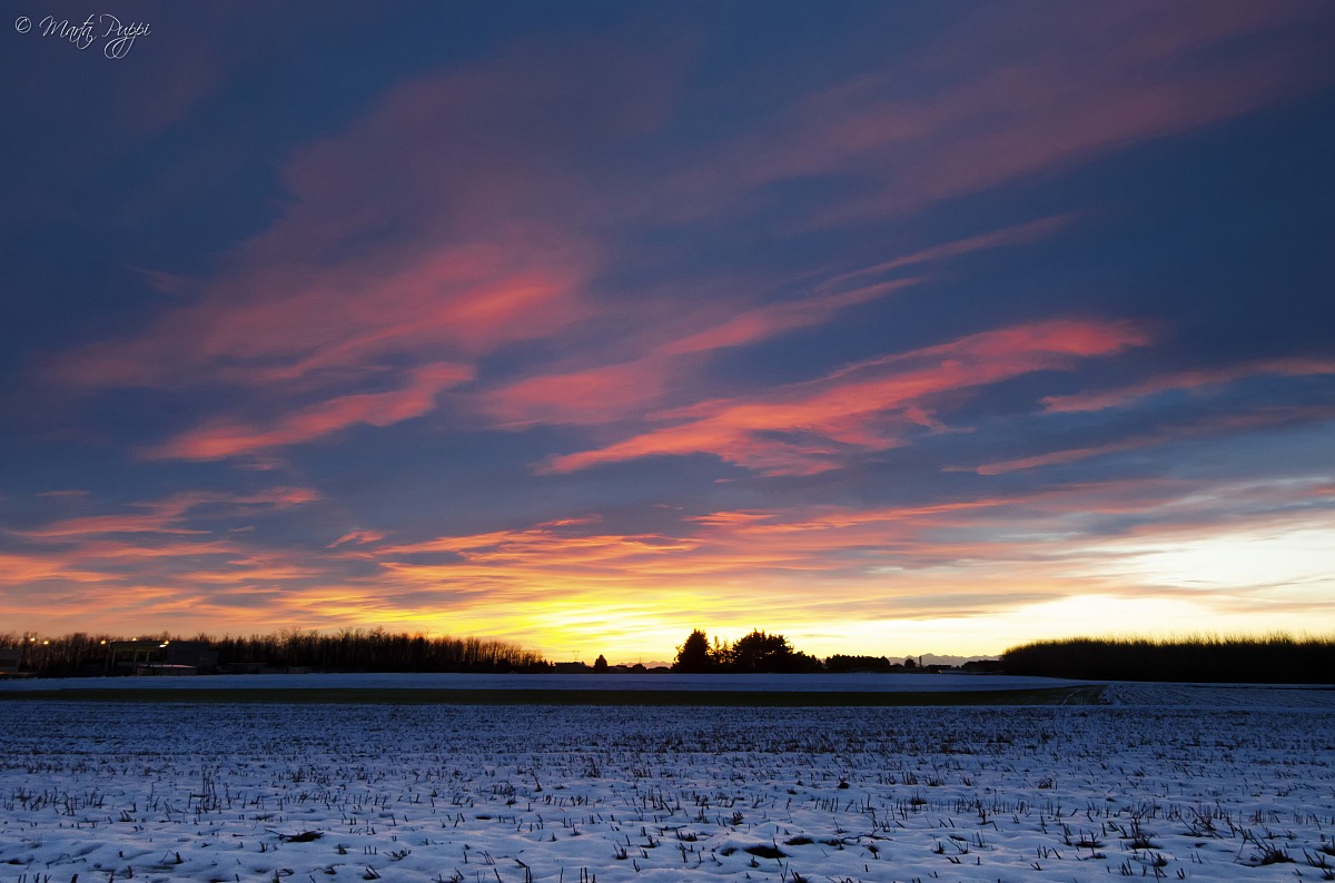 Tramonto sulla neve