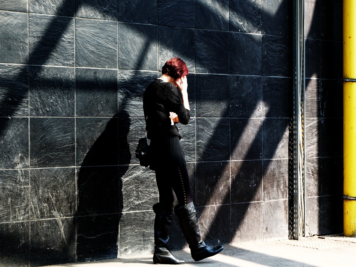 Black on black with yellow