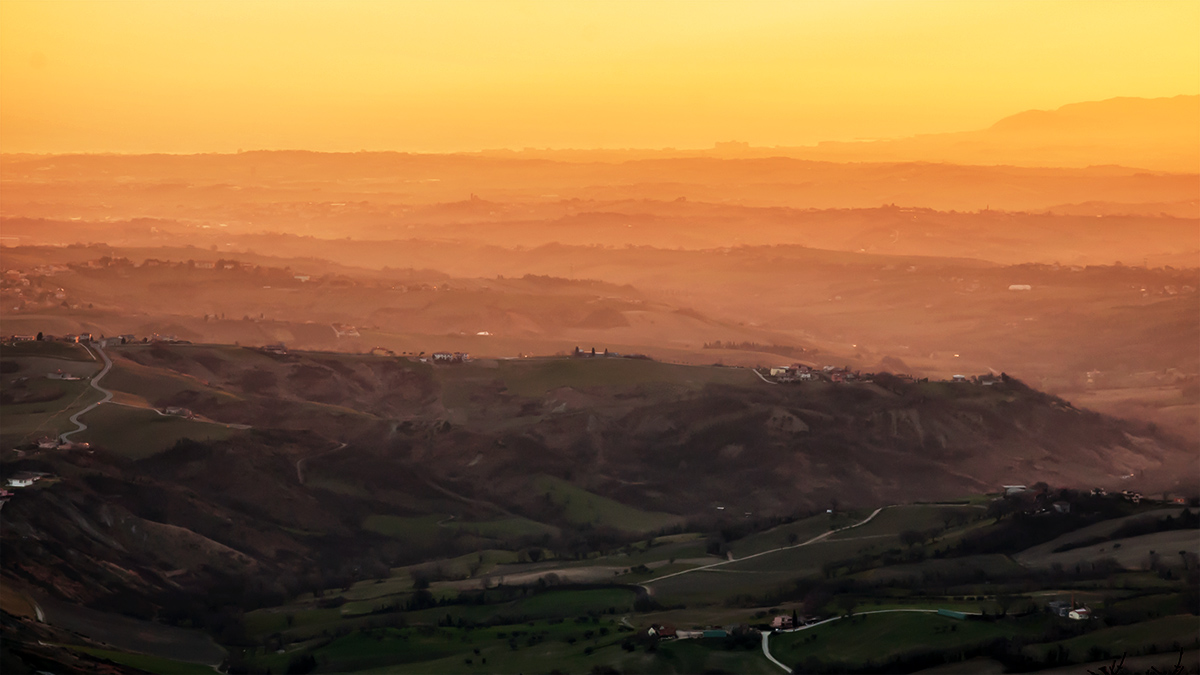 Valleys dawn of San Marino