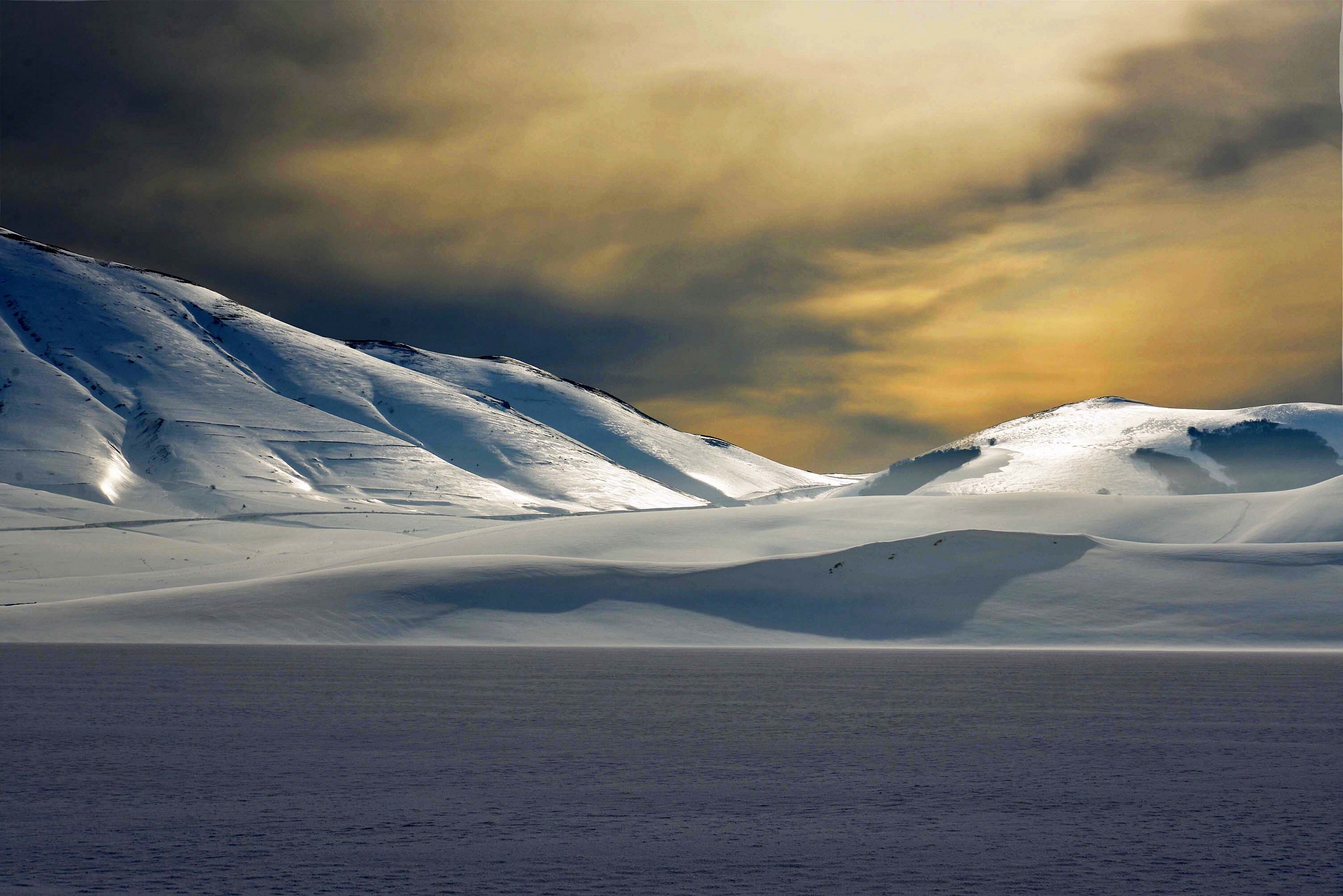Winter landscape in Castelluccio