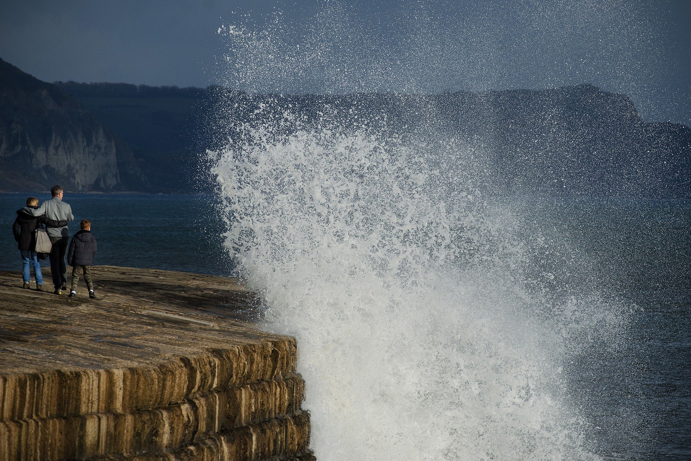 Spring Wave over the Cobb at Lyme Regis
