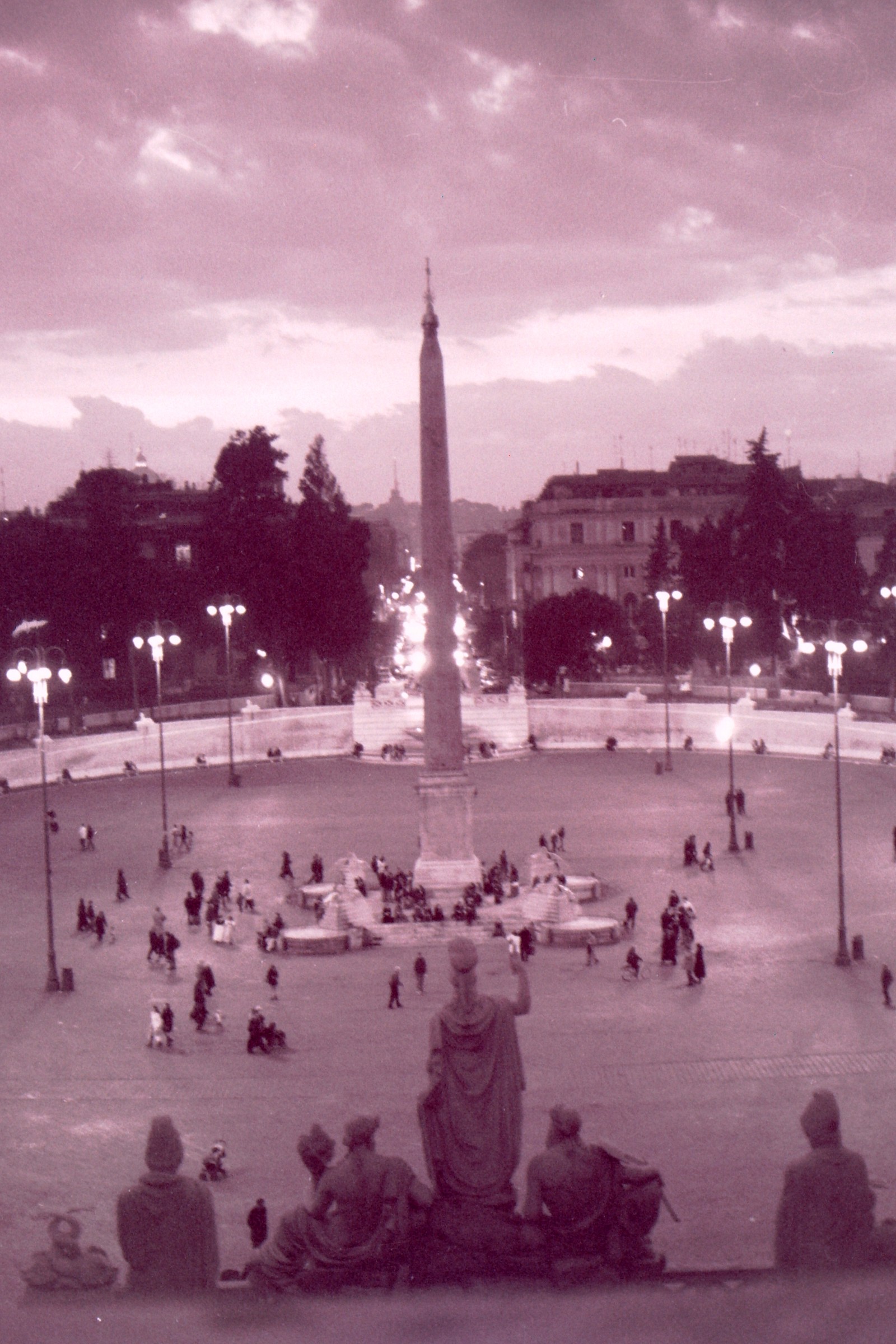 Piazza del Popolo vista dalla salita del Pincio Roma