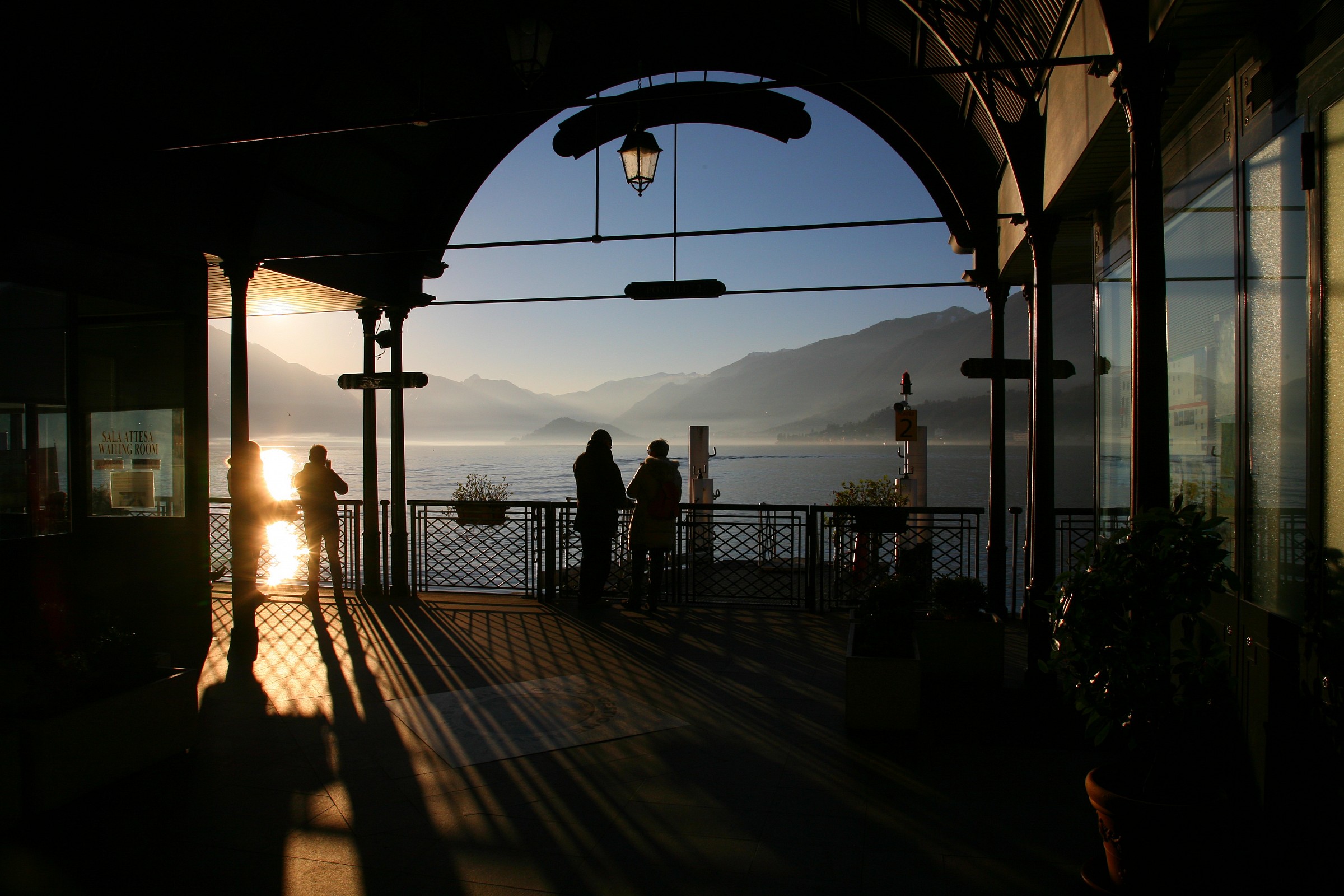 Bellagio pier at sunset
