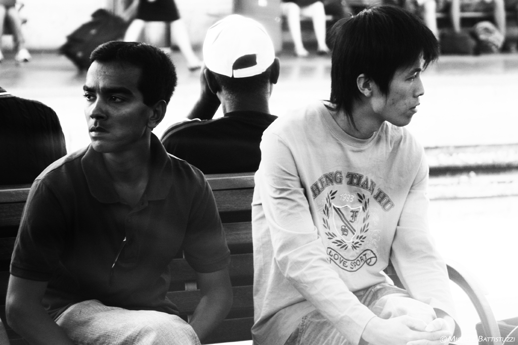 "Waiting for a train, a chance, to change their lives&q...