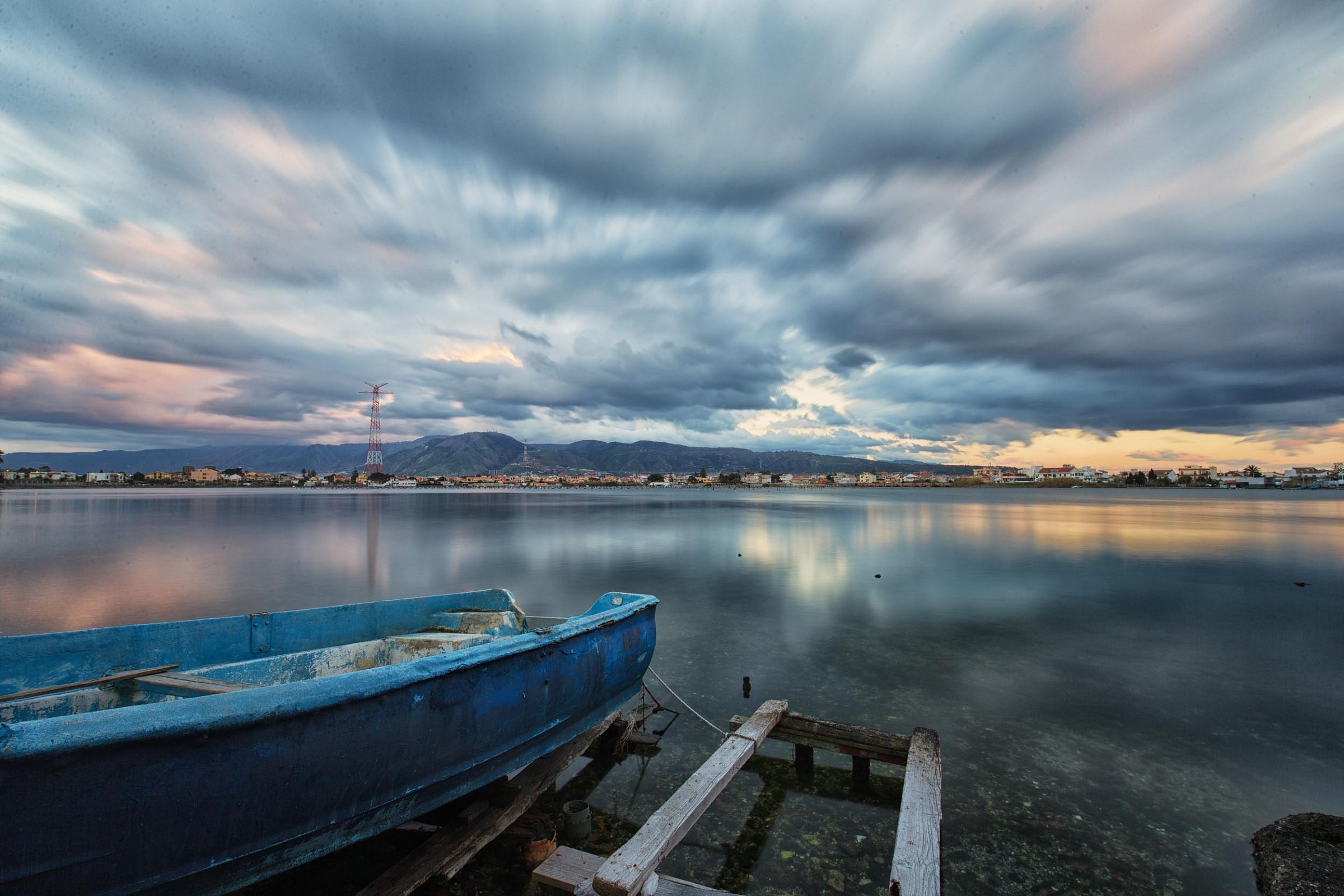 fisherman boat on the lake