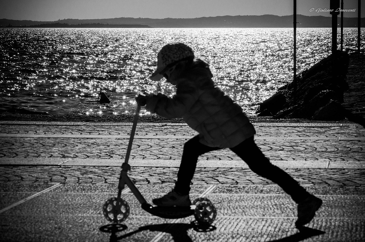 scooter on the lakefront