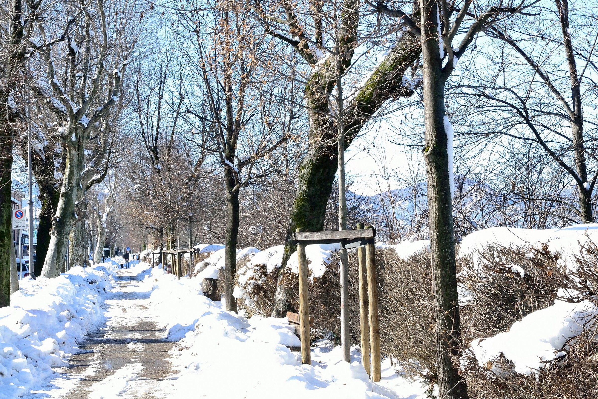 Cuneo - Stradina innevata.
