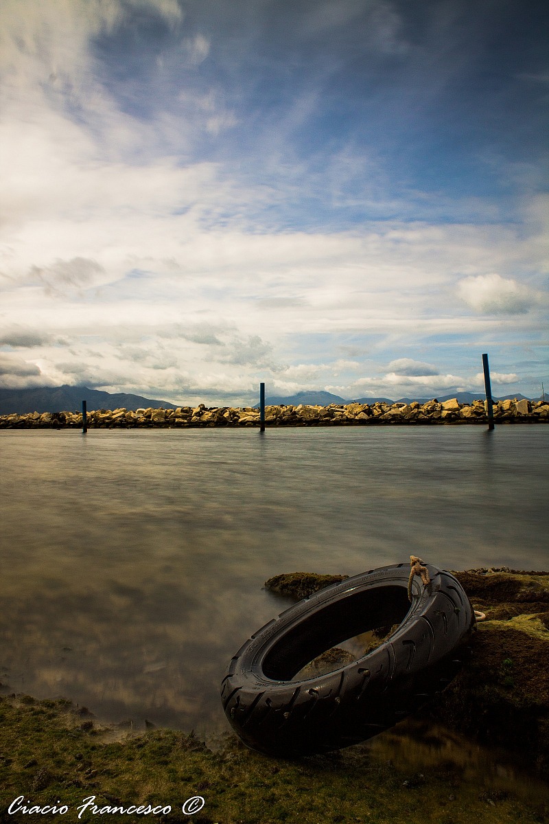 A bank with the tire