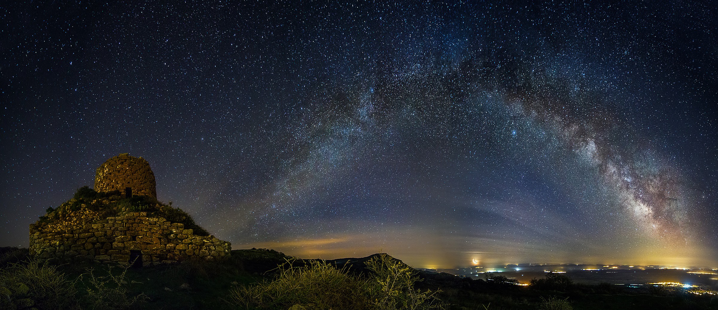 Nuraghe Orolo under a starry arch