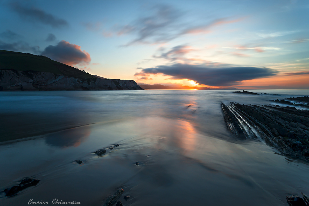 Sunset at Playa de Zumaia