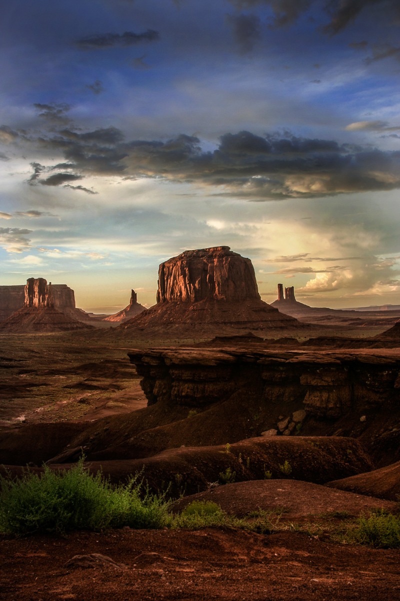 Monument Valley after sunset