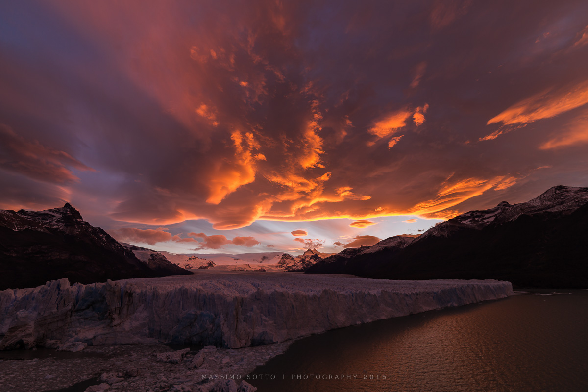 Sunset at Perito Moreno glacier