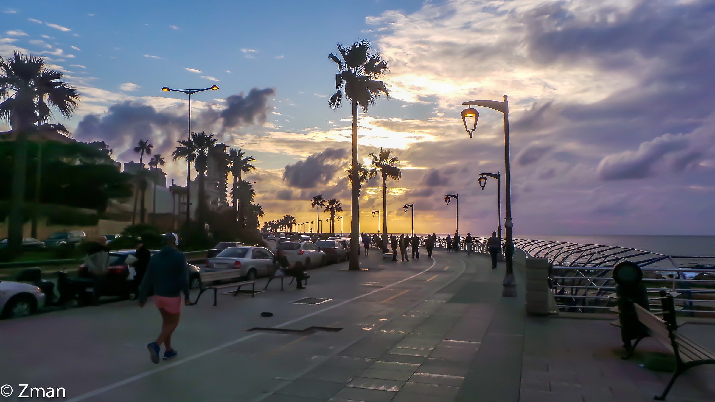 Sunset at Beirut Corniche Promenade