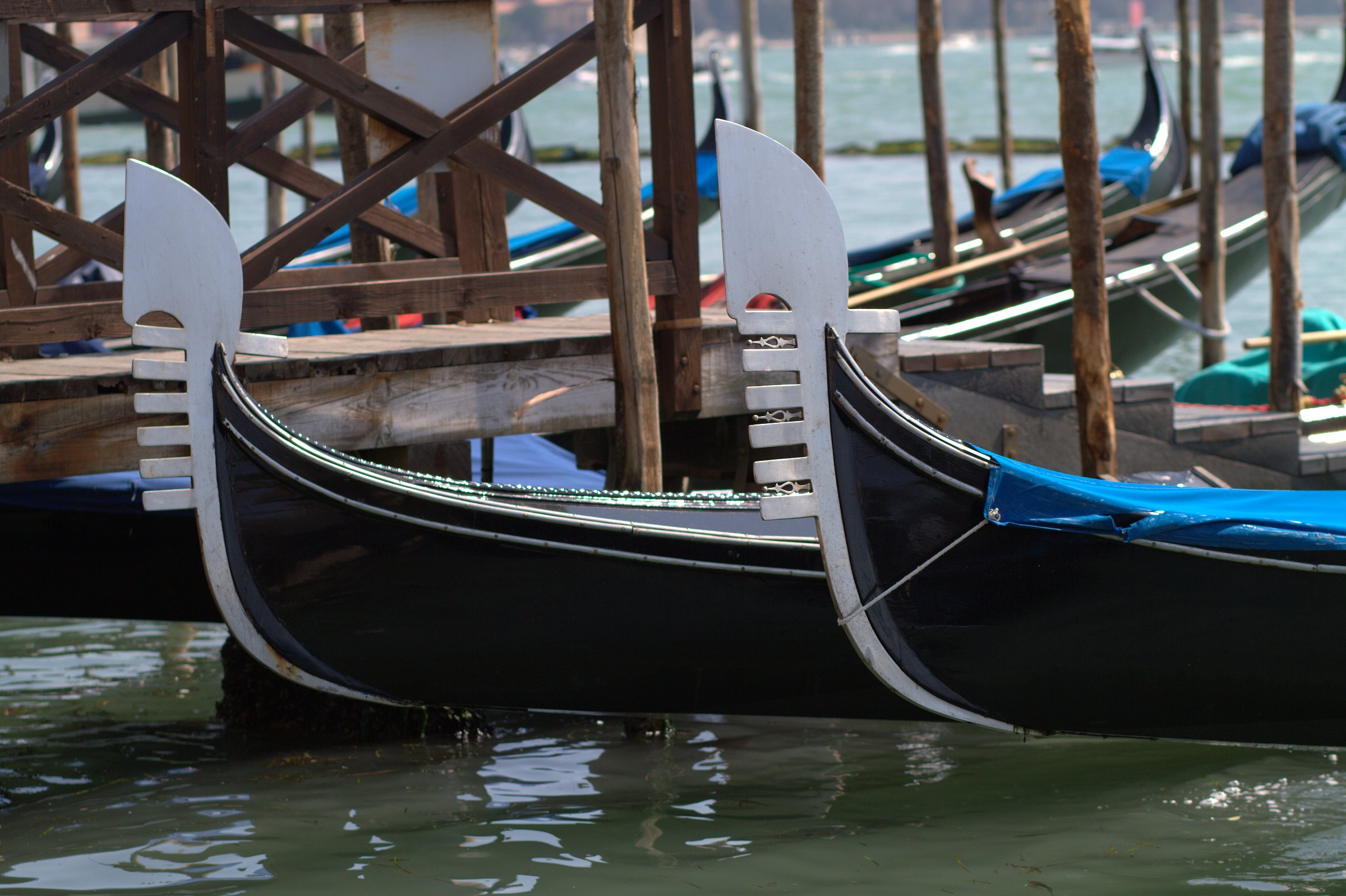 Gondolas in Venice ....