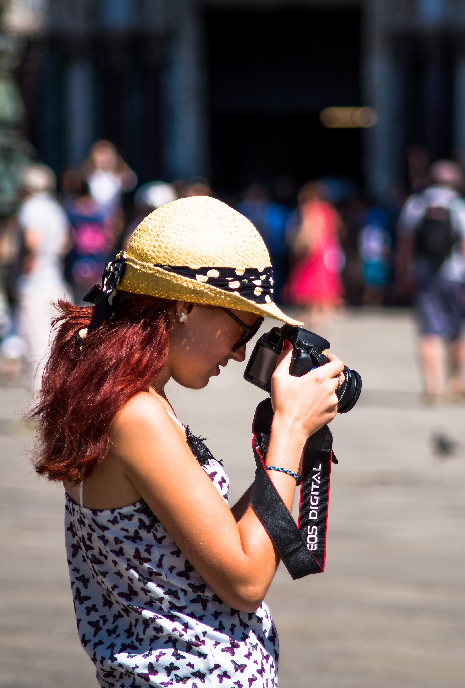 Focus on photographer