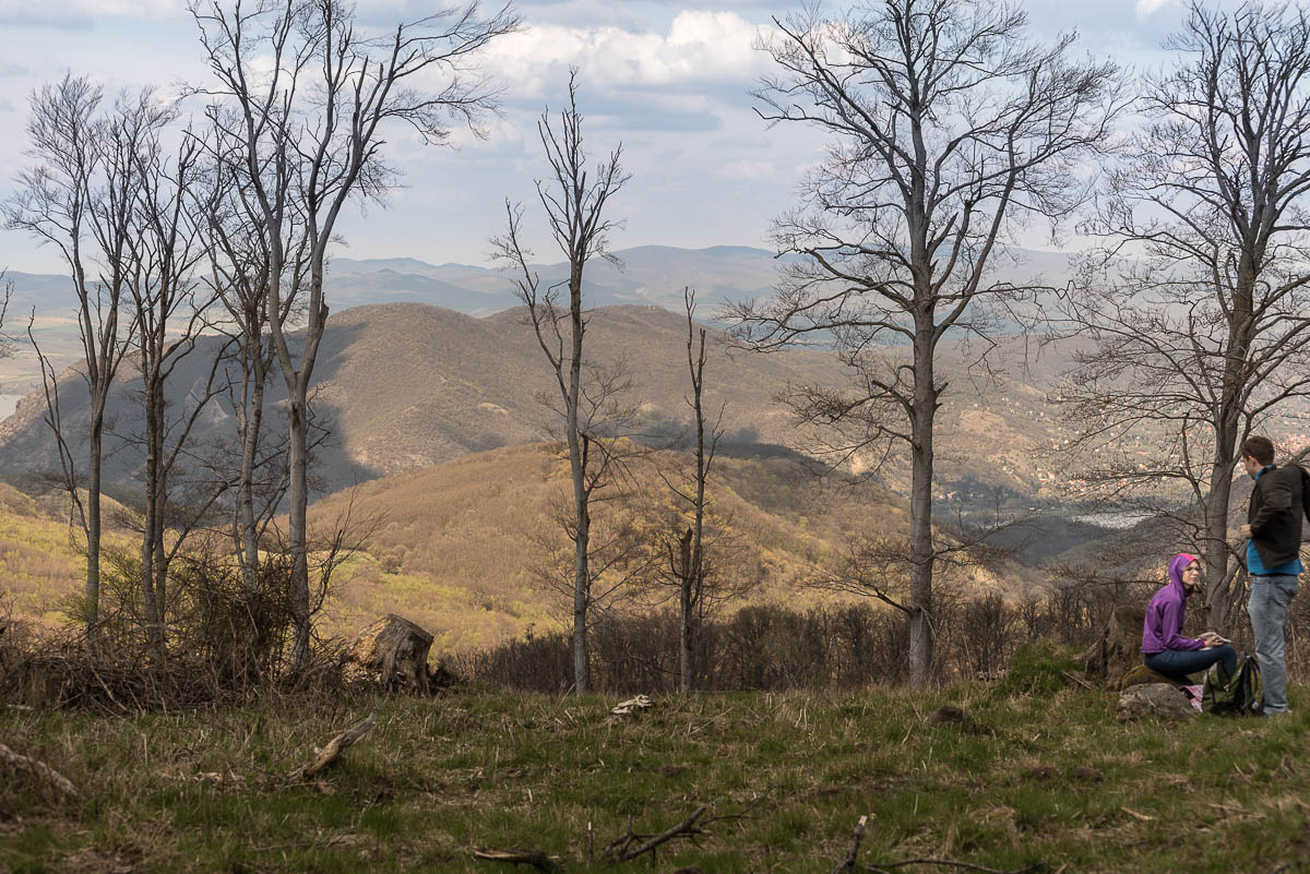 Tourists enjoy the magnificent view of the hills in
