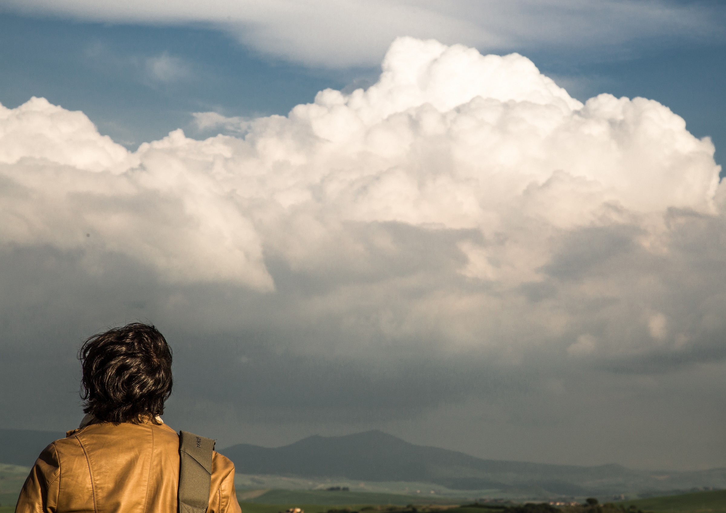 Catherine fascinated by clouds.