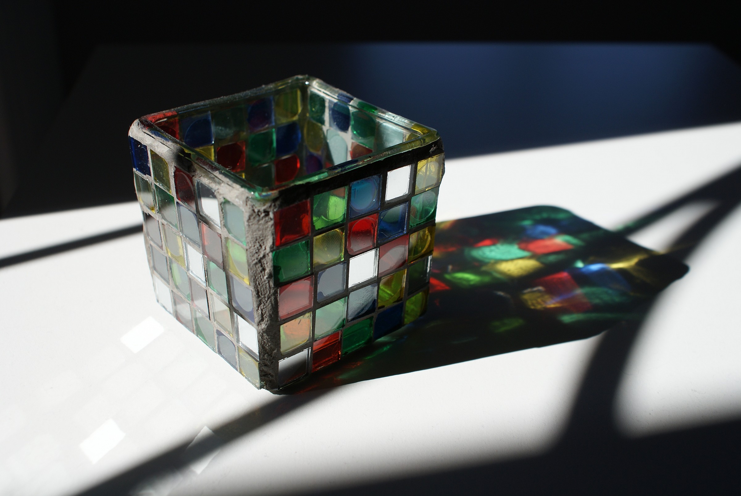 vasetto di vetro - ombra colorata