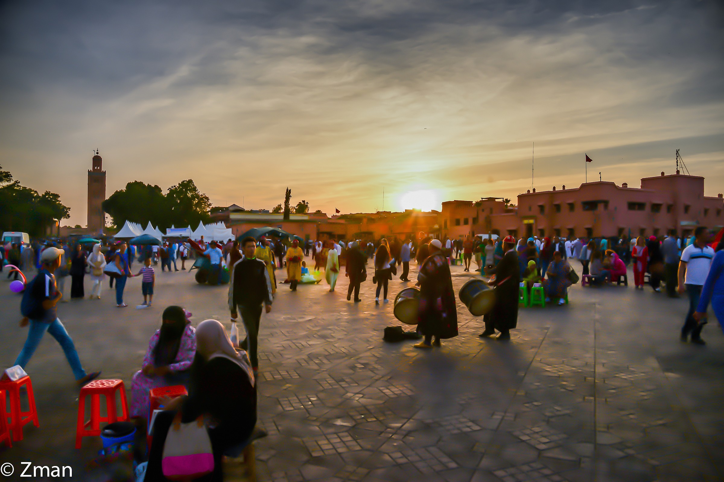 Jamaa Al Fana al tramonto