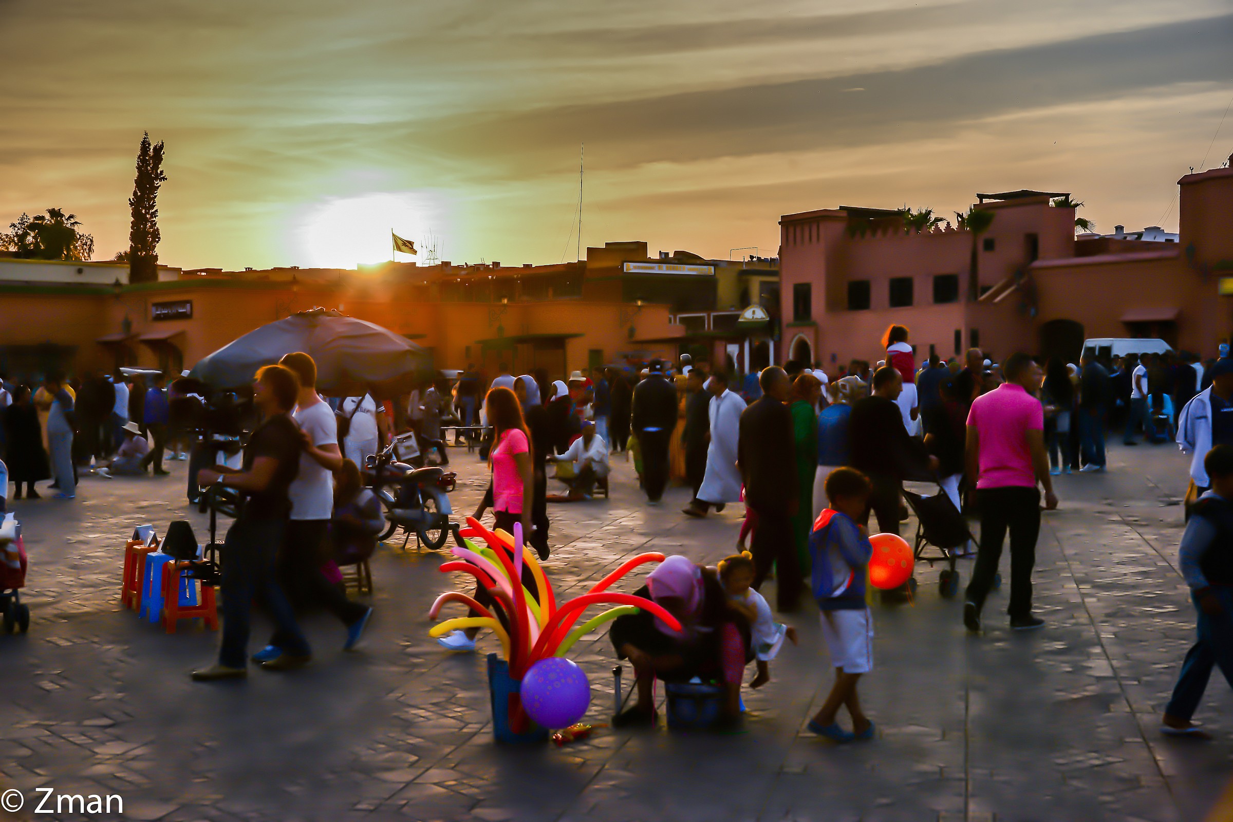 Jamaa Al Fana al tramonto