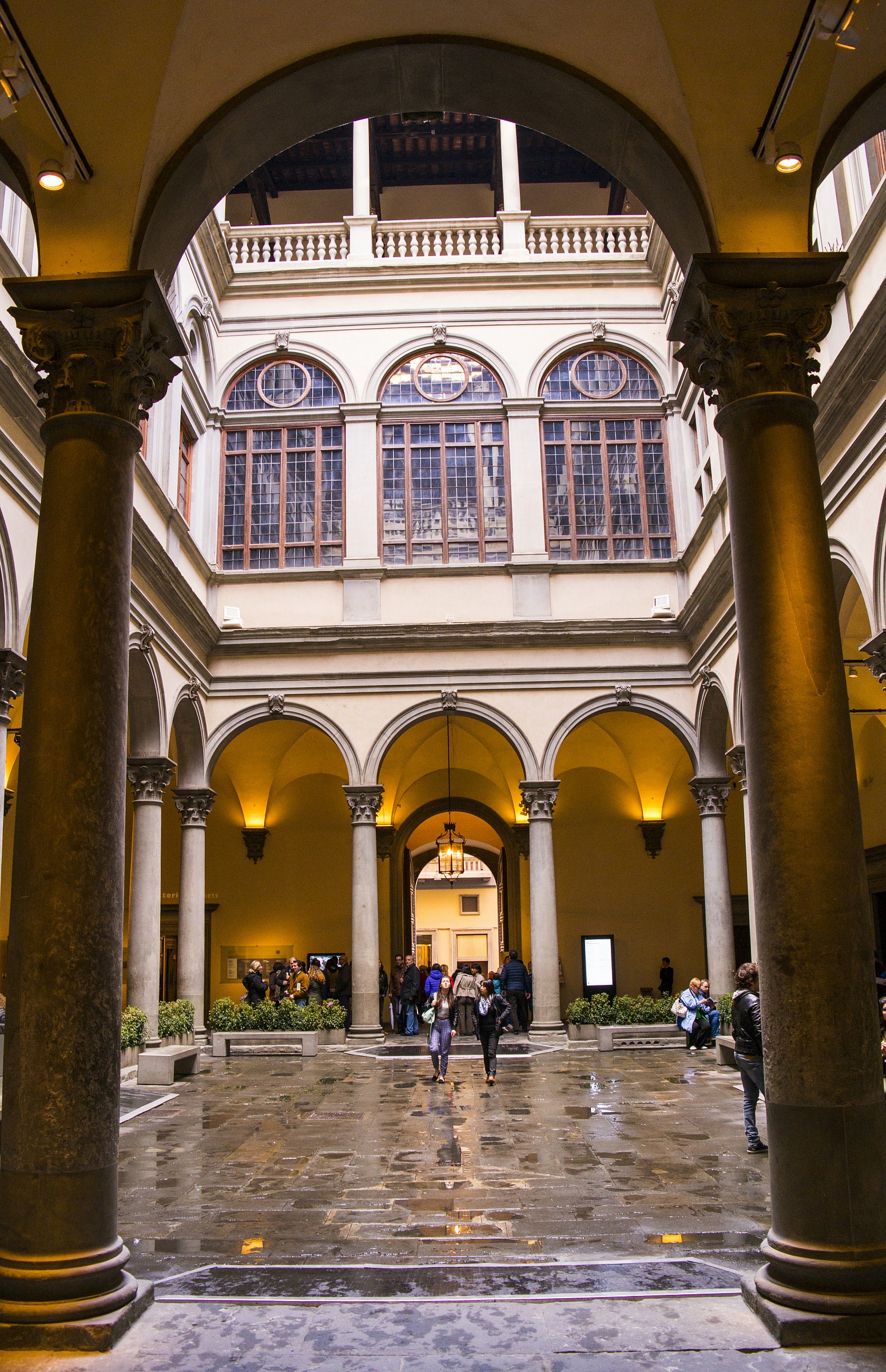 in the courtyard of the Palazzo Strozzi in Florence