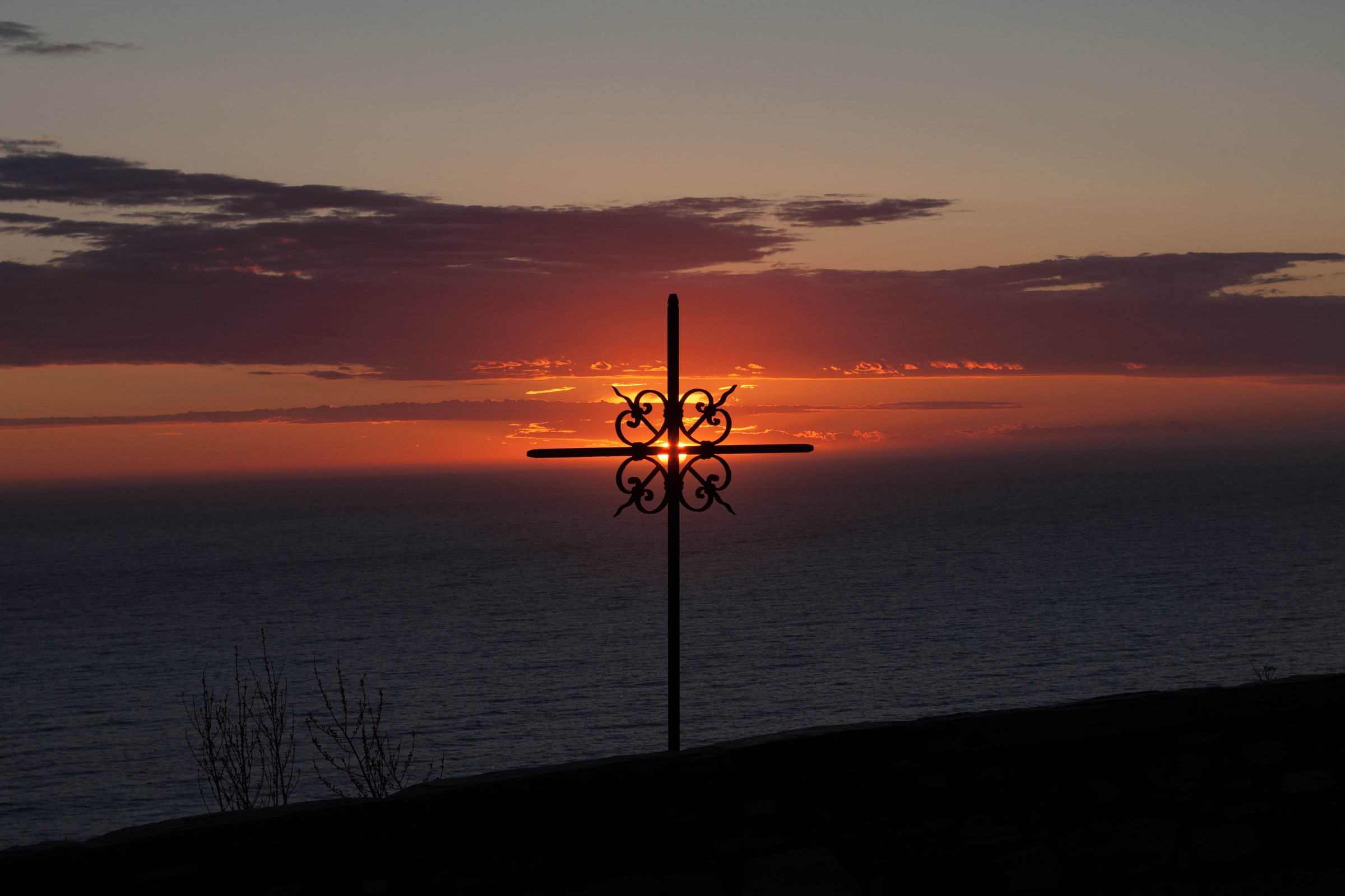 A cross on the sunset
