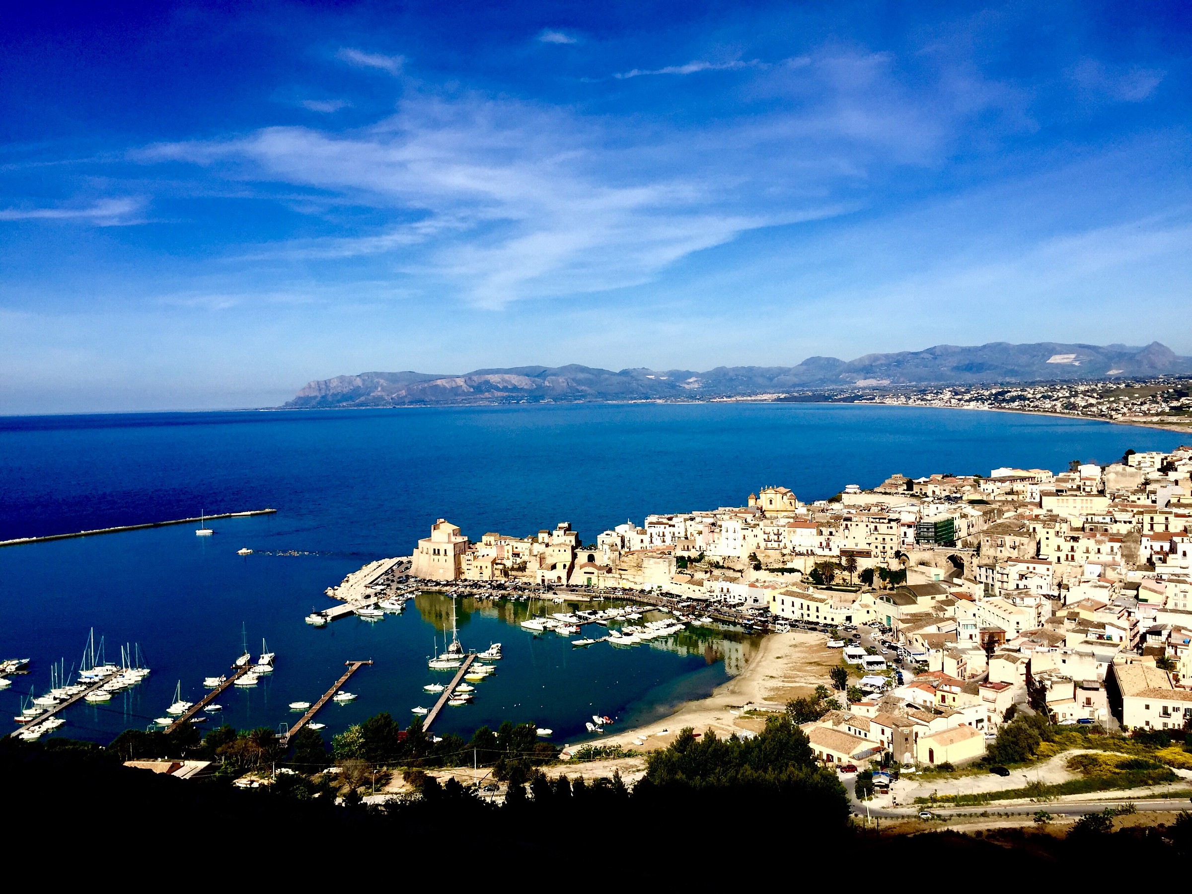 Castellammare del Golfo in the blue painted blue