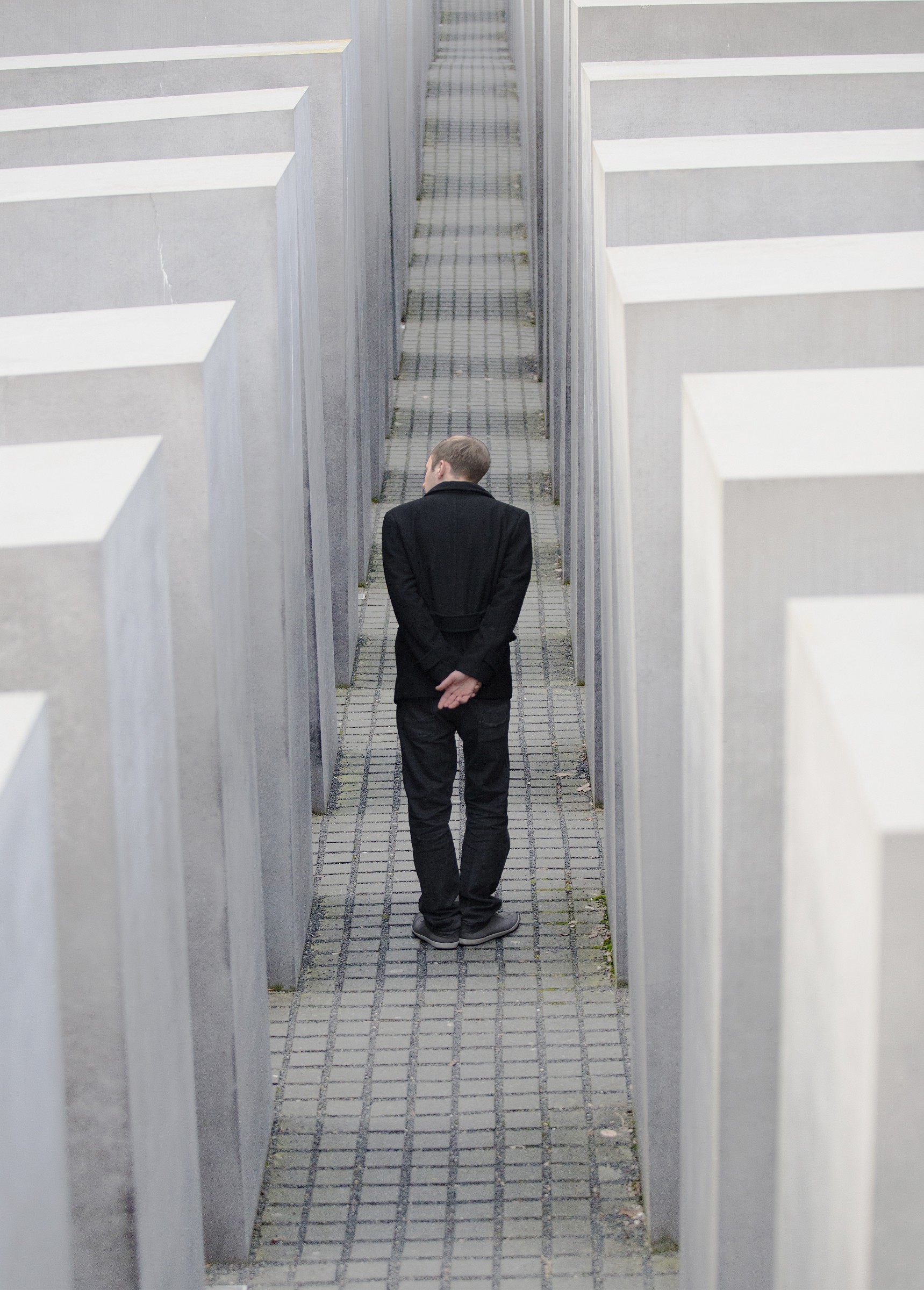 back portrait of a lonely man