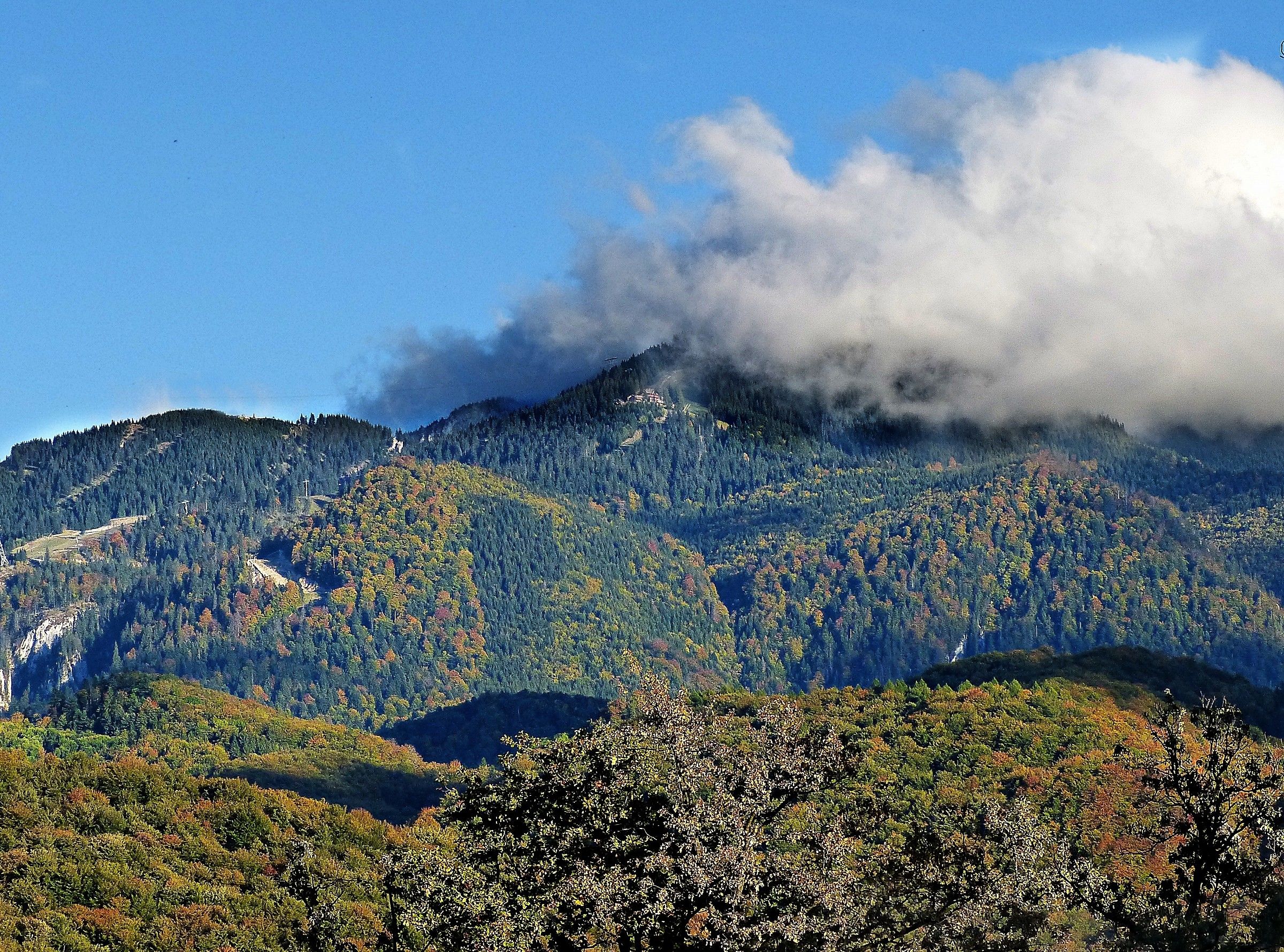Cloud over mountain