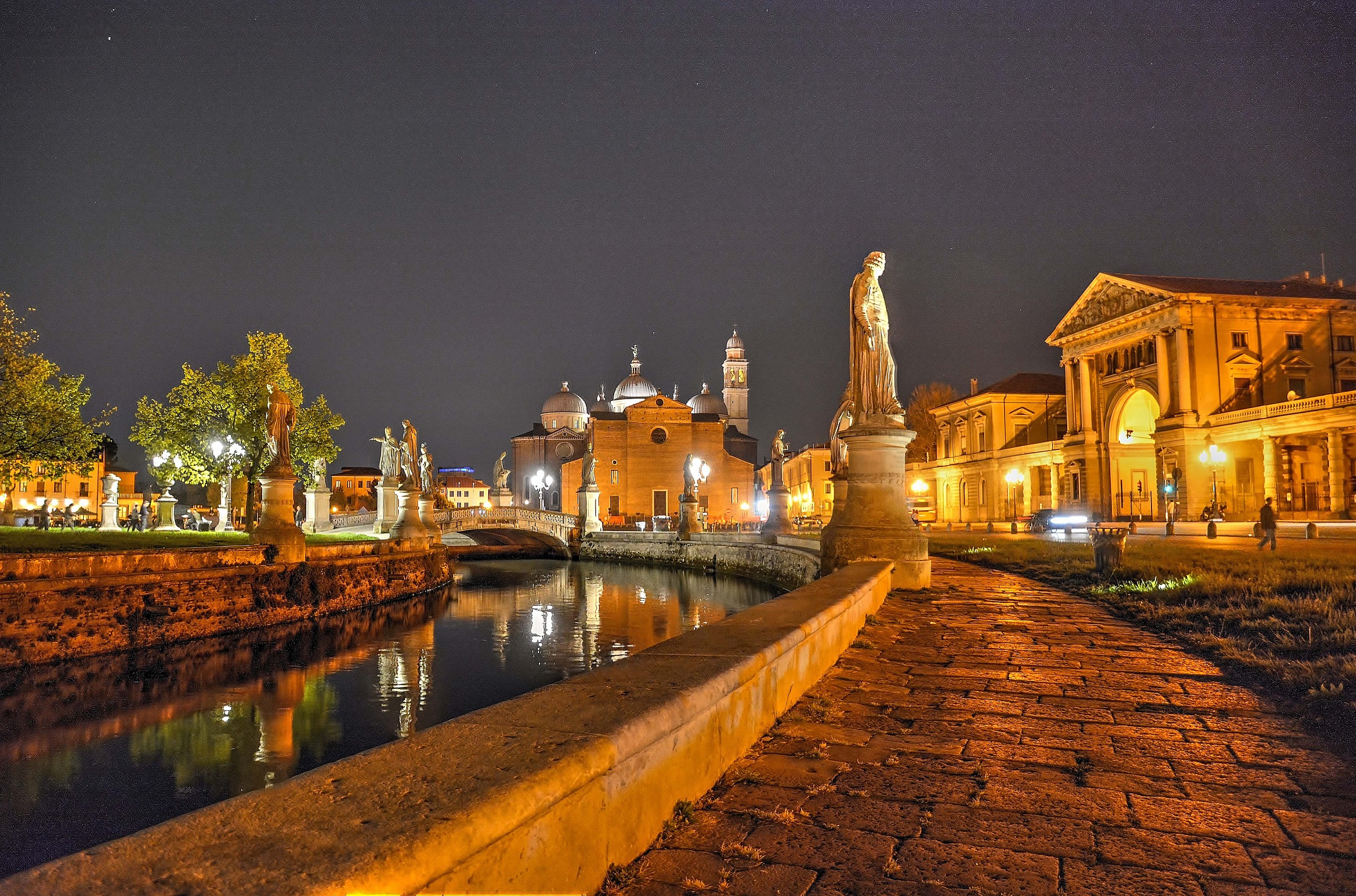 Meadow in the valley by night