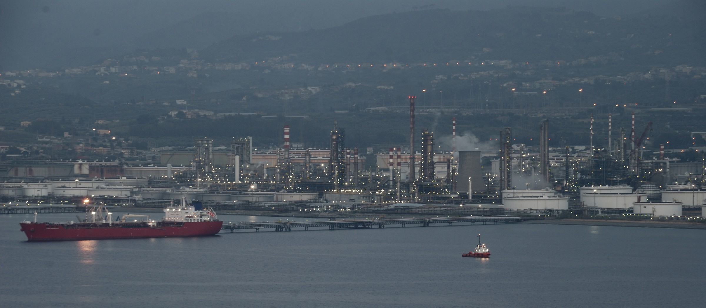 The lights of the power plant