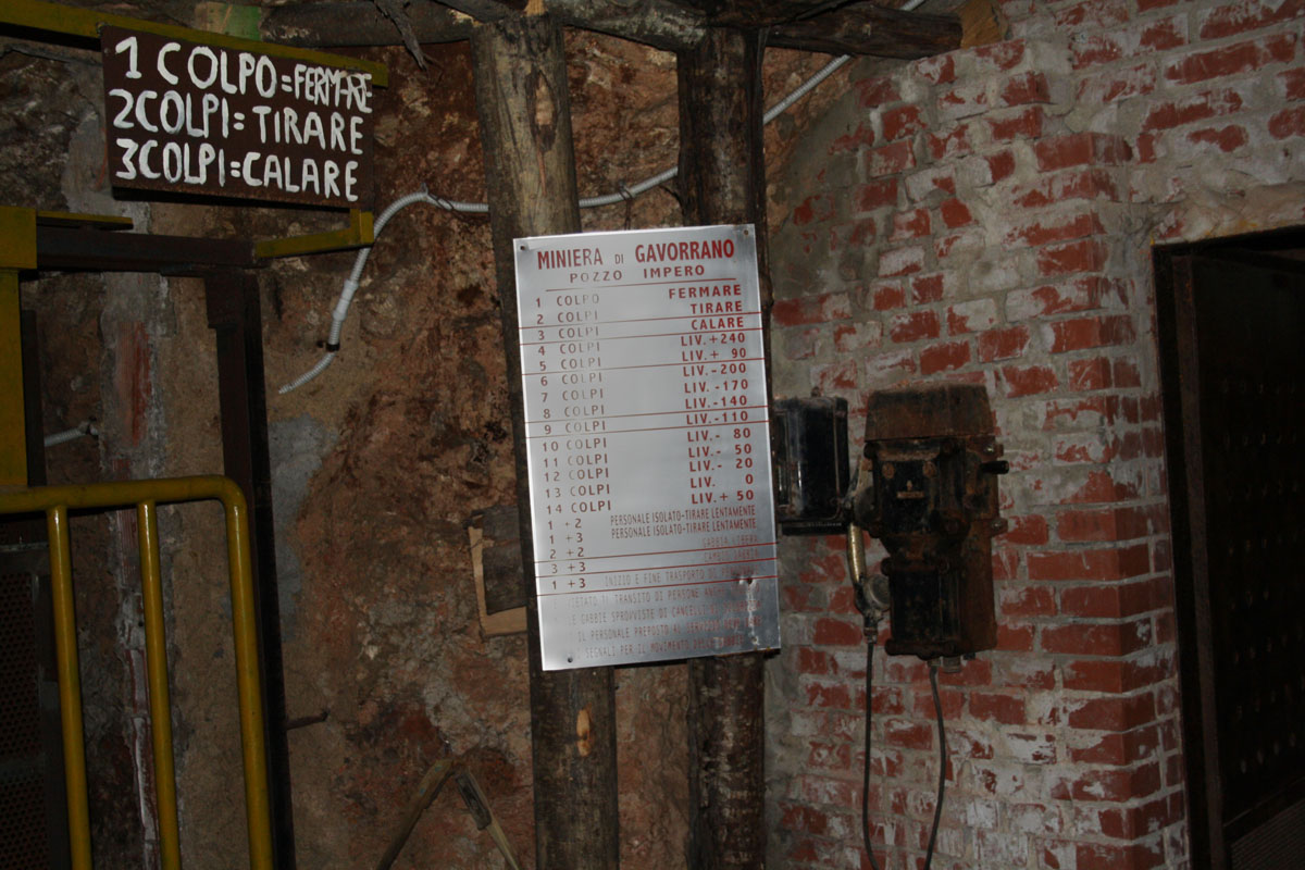 Mine Gavorrano (GR). Old signals used by miners for movement...