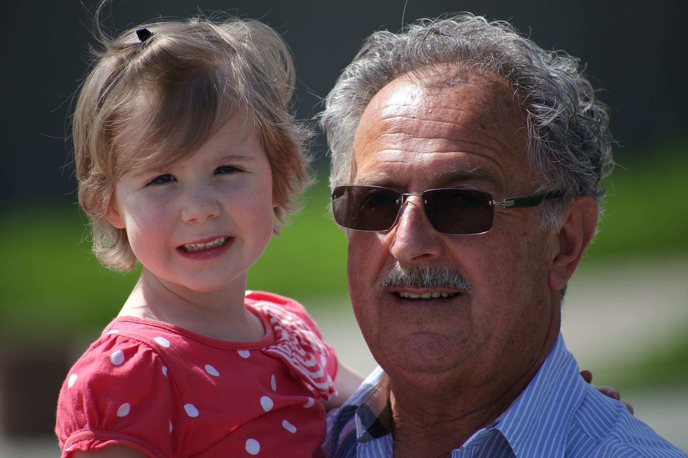 Grandfather and granddaughter