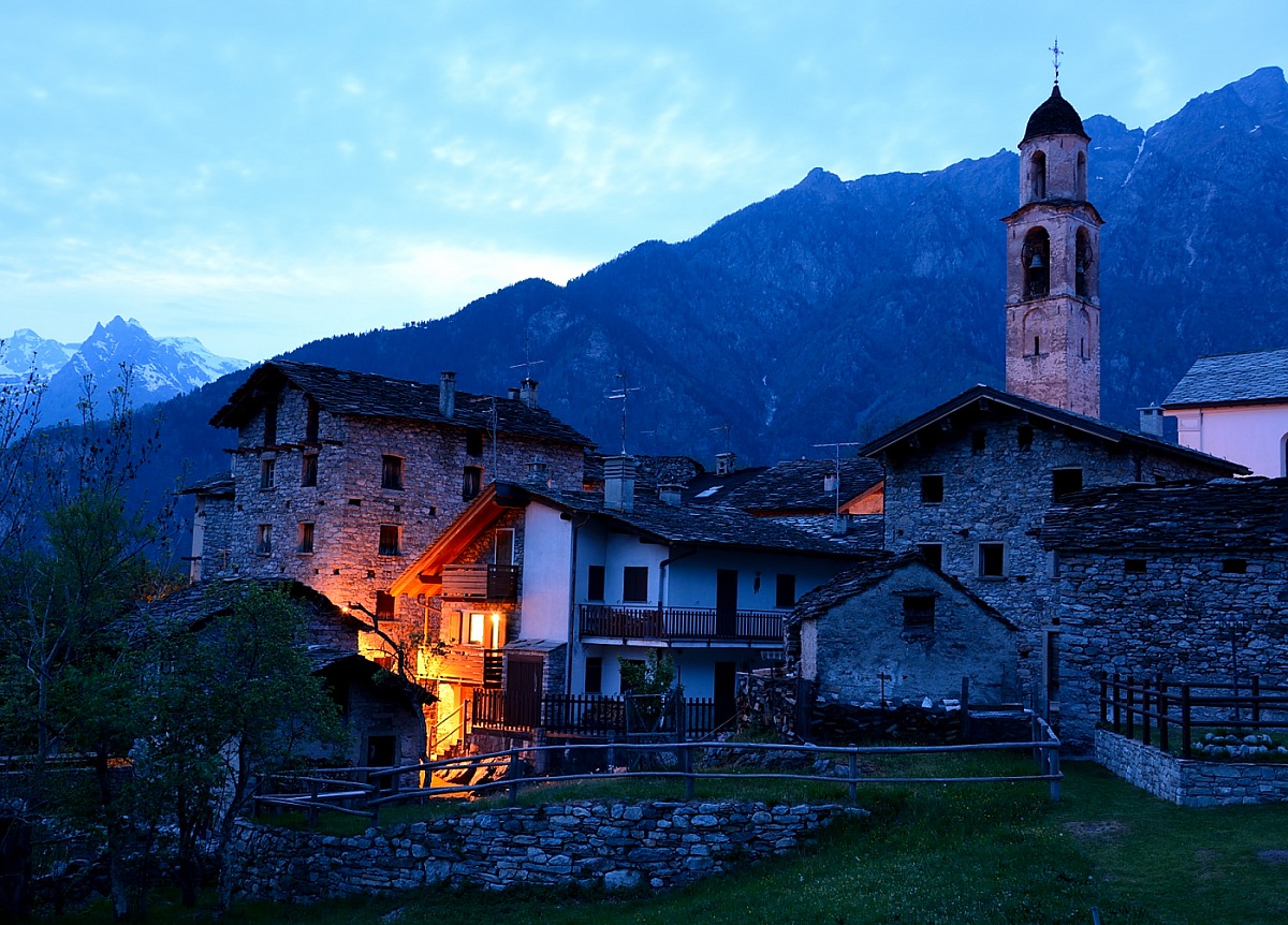 The blue hour of the bell tower