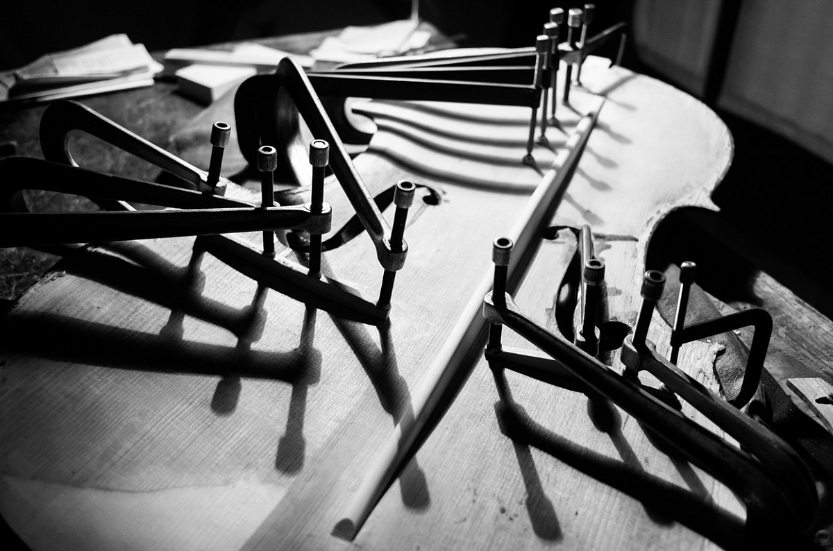 Violin under construction