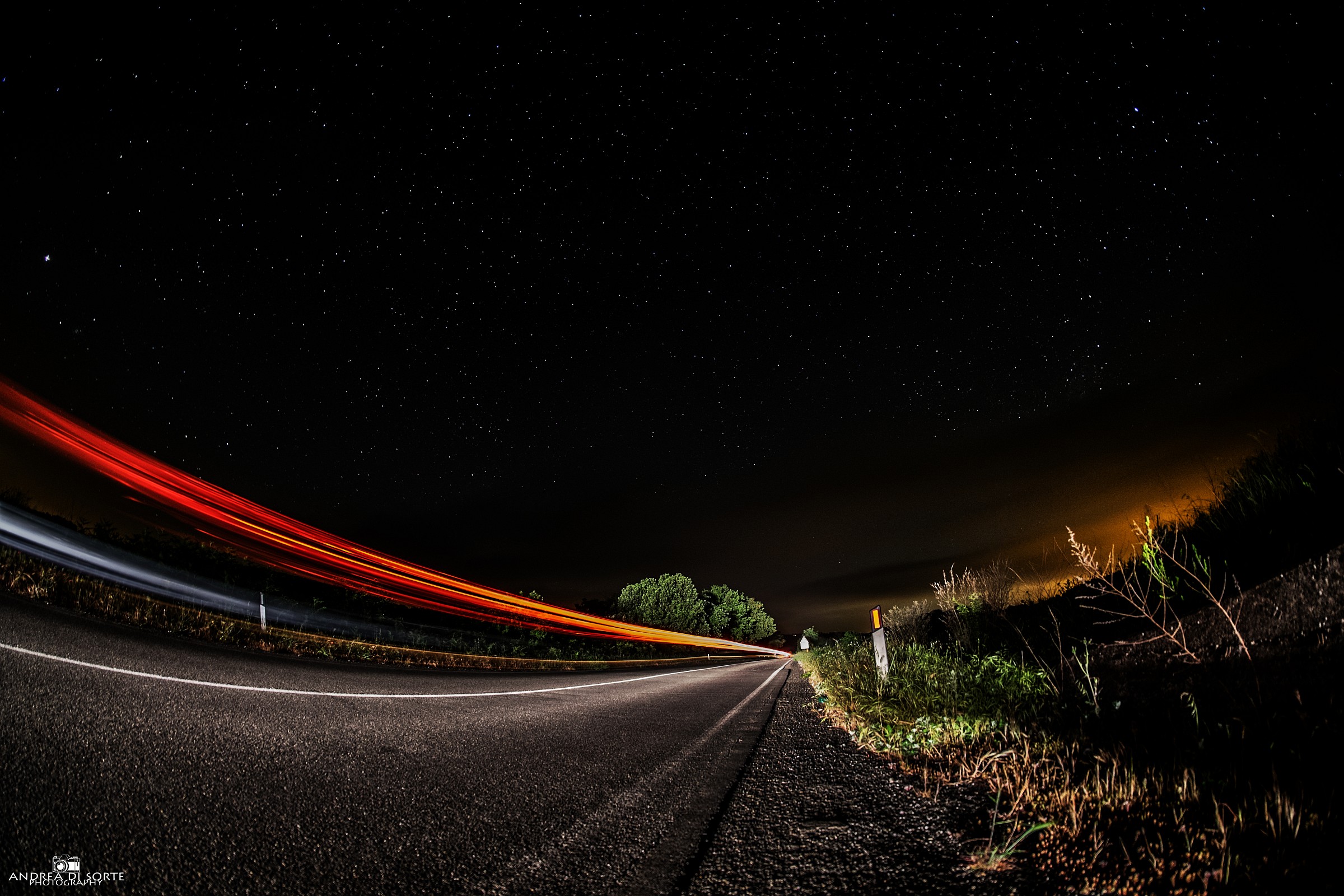 Long exposure night on the border between Lazio and Umbria