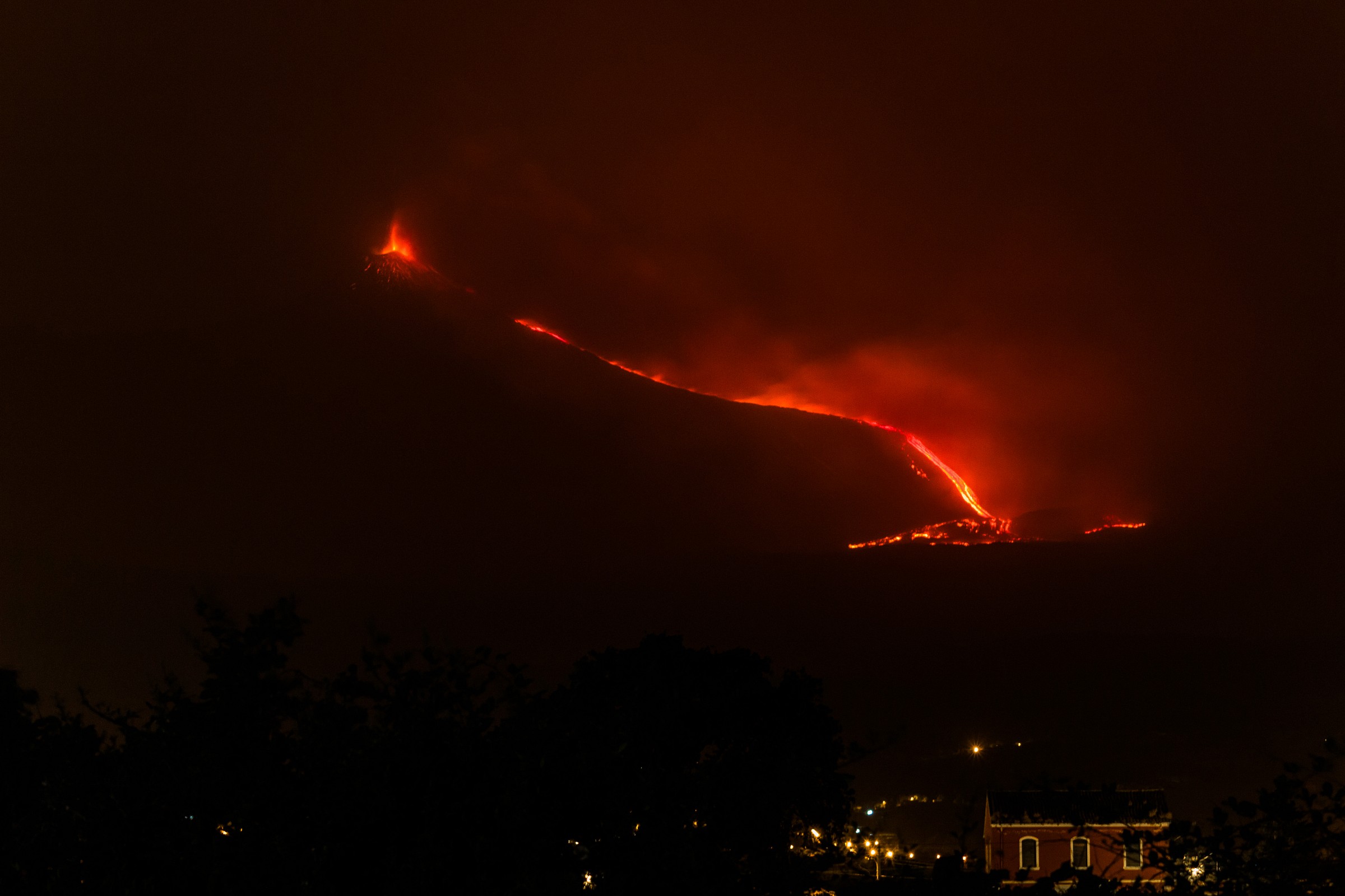 Eruzione Etna da Mangano